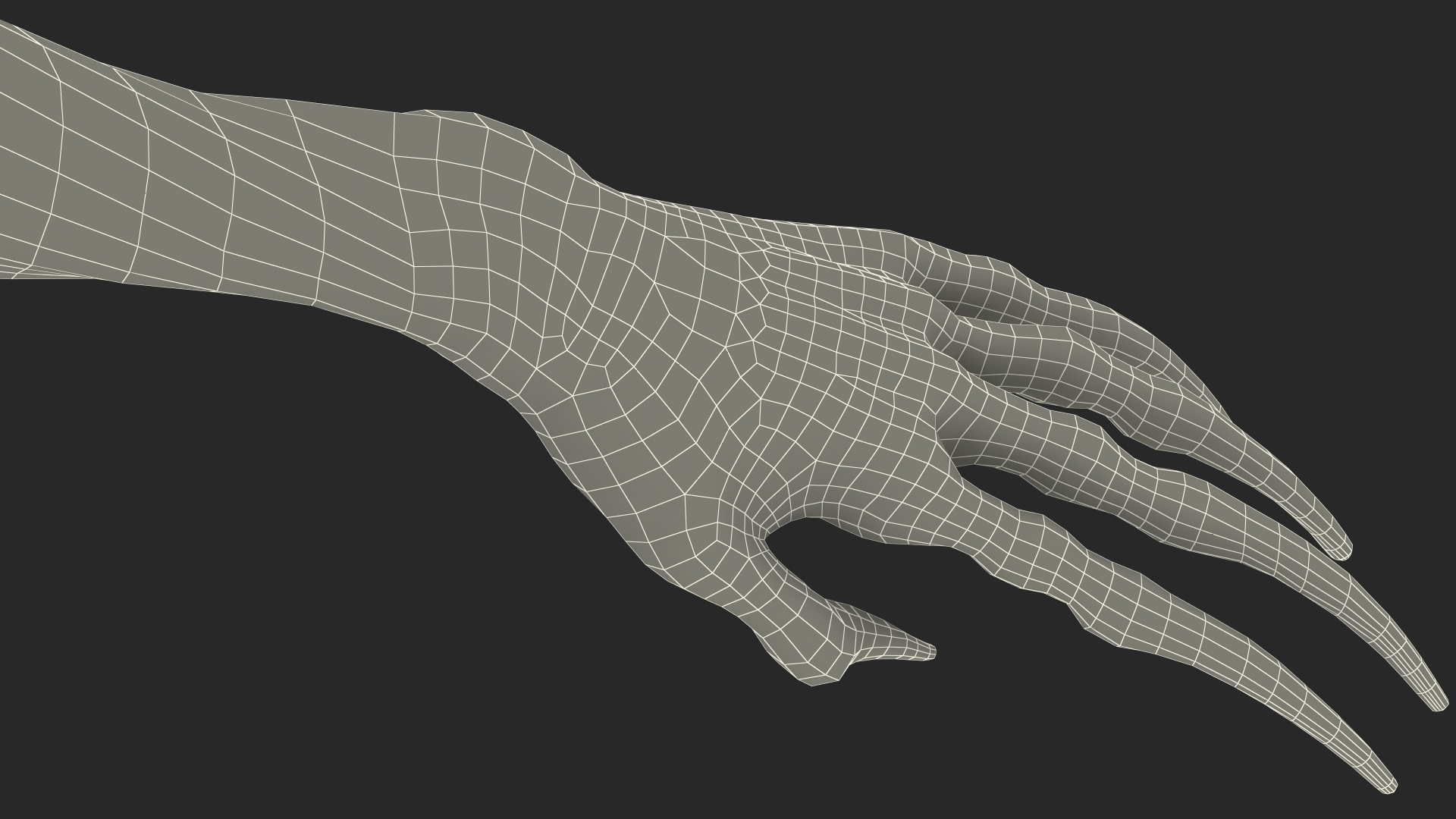 3D model Scary Creature T Pose Fur
