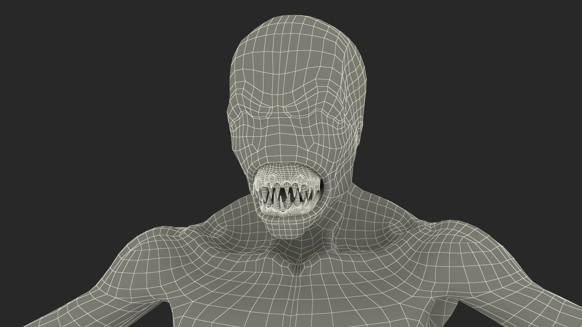 3D model Scary Creature T Pose Fur
