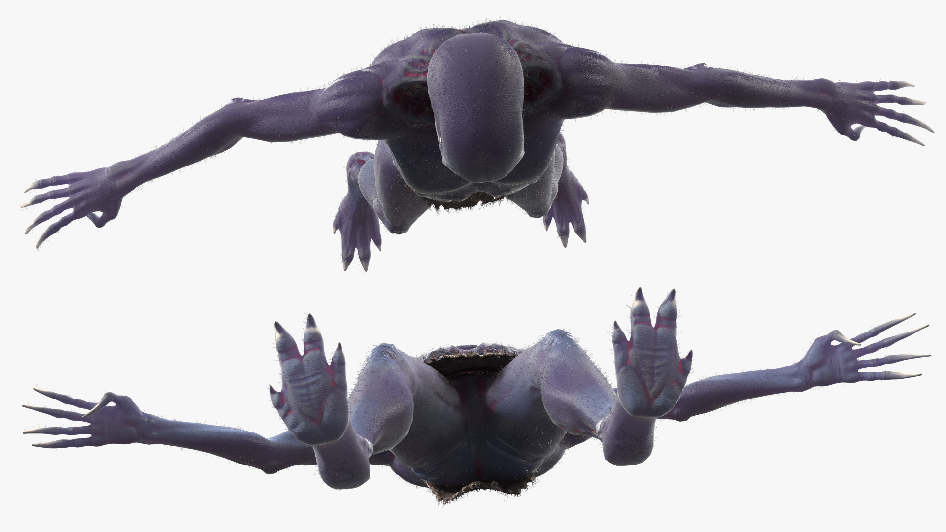 3D model Scary Creature T Pose Fur