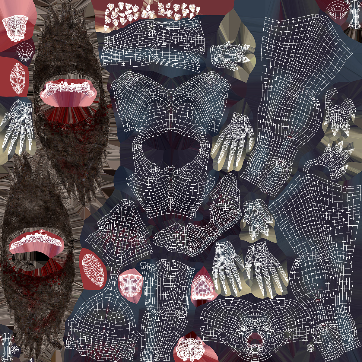 3D model Scary Creature T Pose Fur