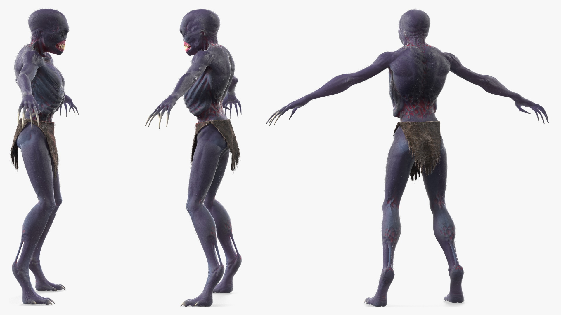 3D model Scary Creature T Pose Fur