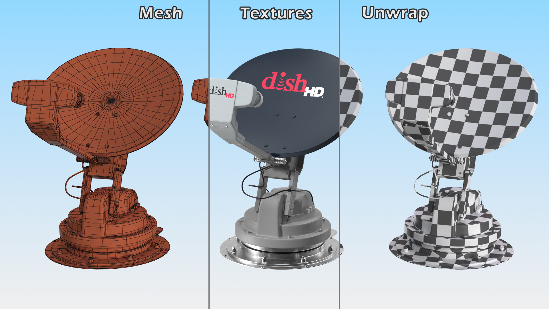 3D Dish TV Automatic Multi Satellite Antenna SK1000 model