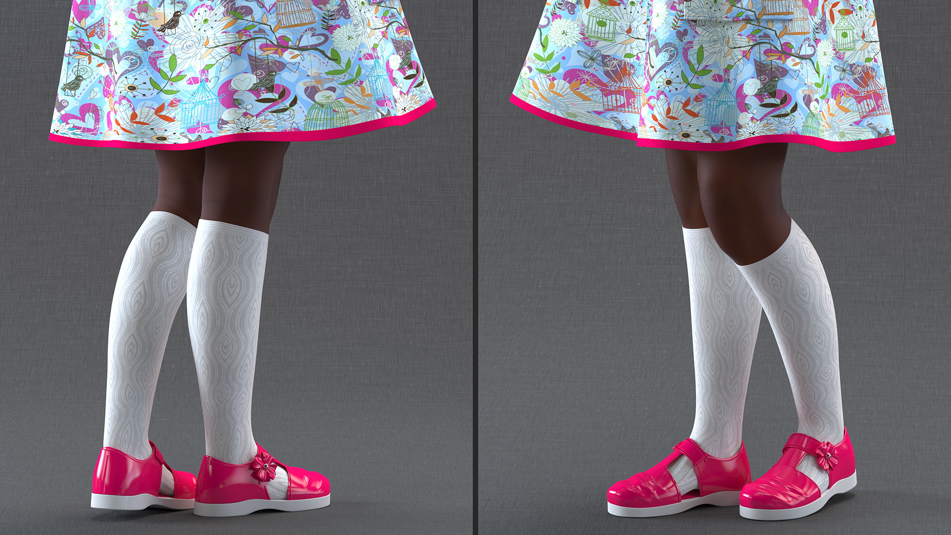 3D model Black Girl Child Everyday Style Standing