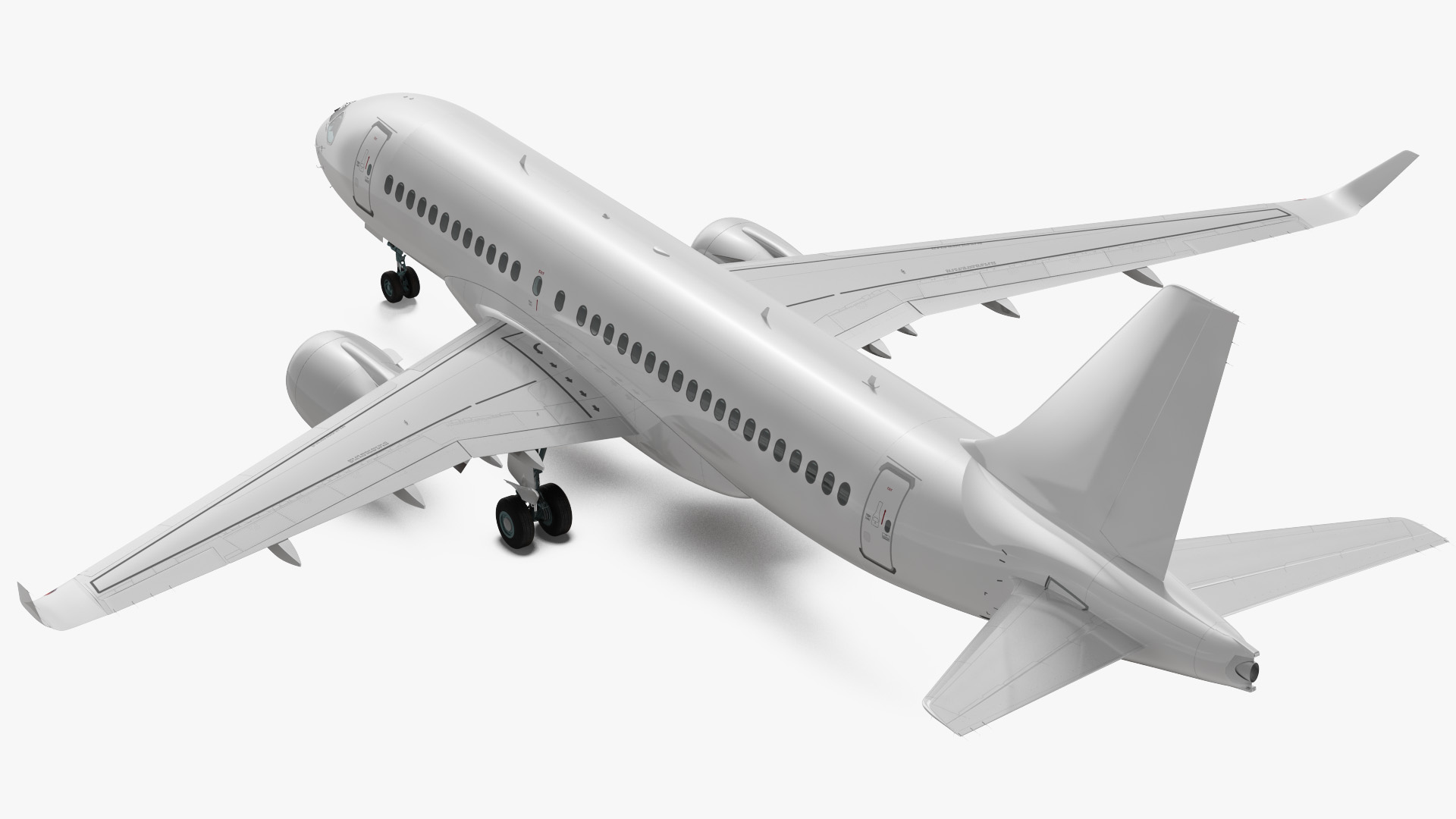 Airbus A220 100 Simple Interior Generic 3D model