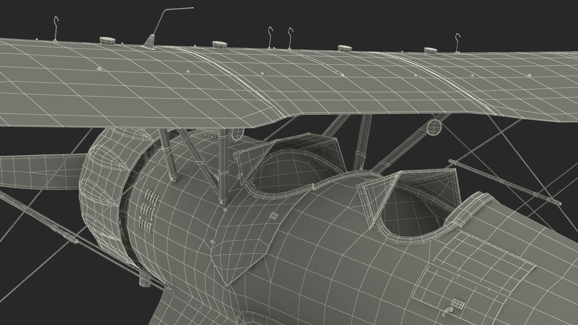 3D model Coastal Biplane YMF-5 Yellow Simple Interrior