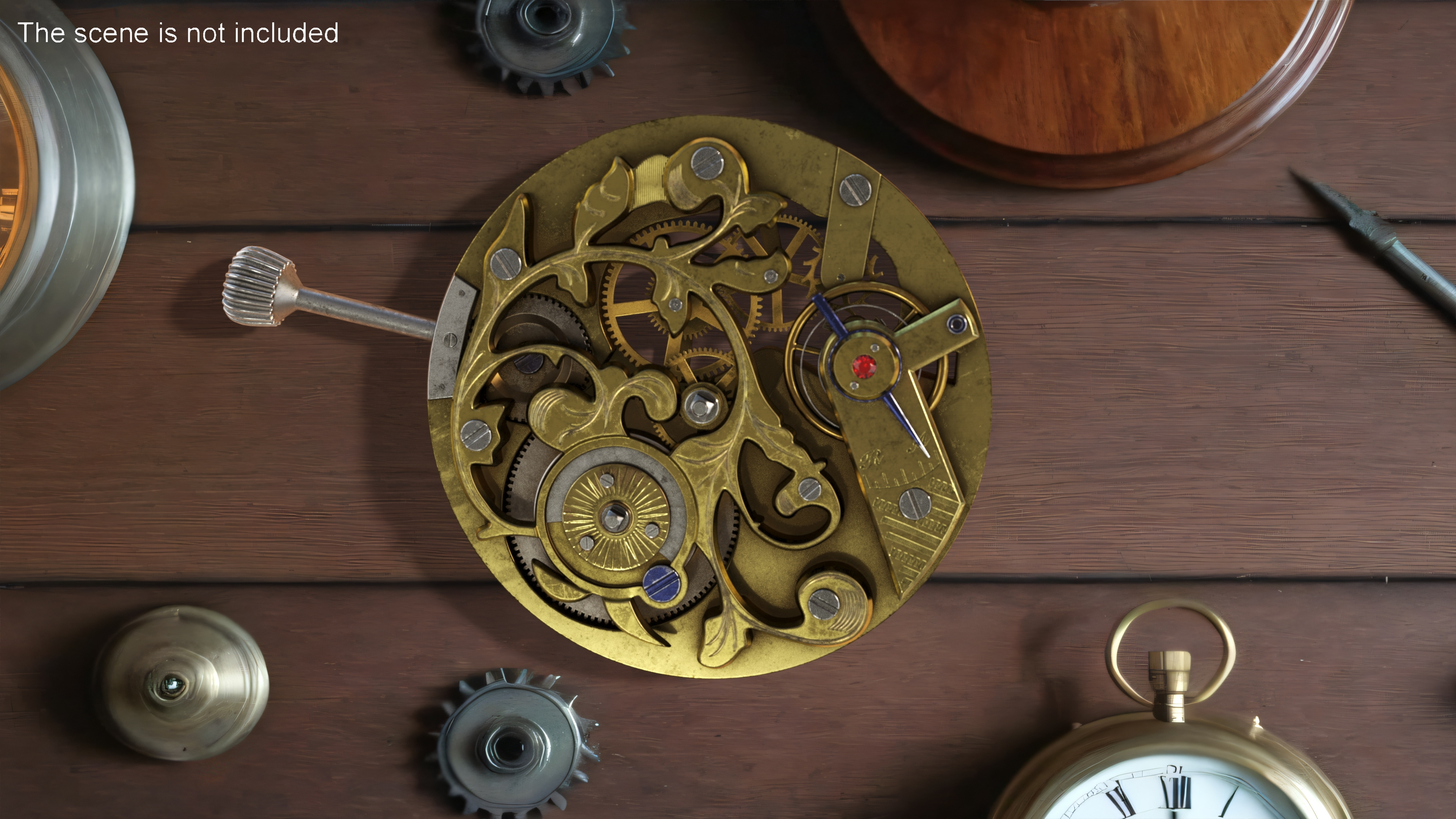 Vintage Watch Movement Mechanism 3D