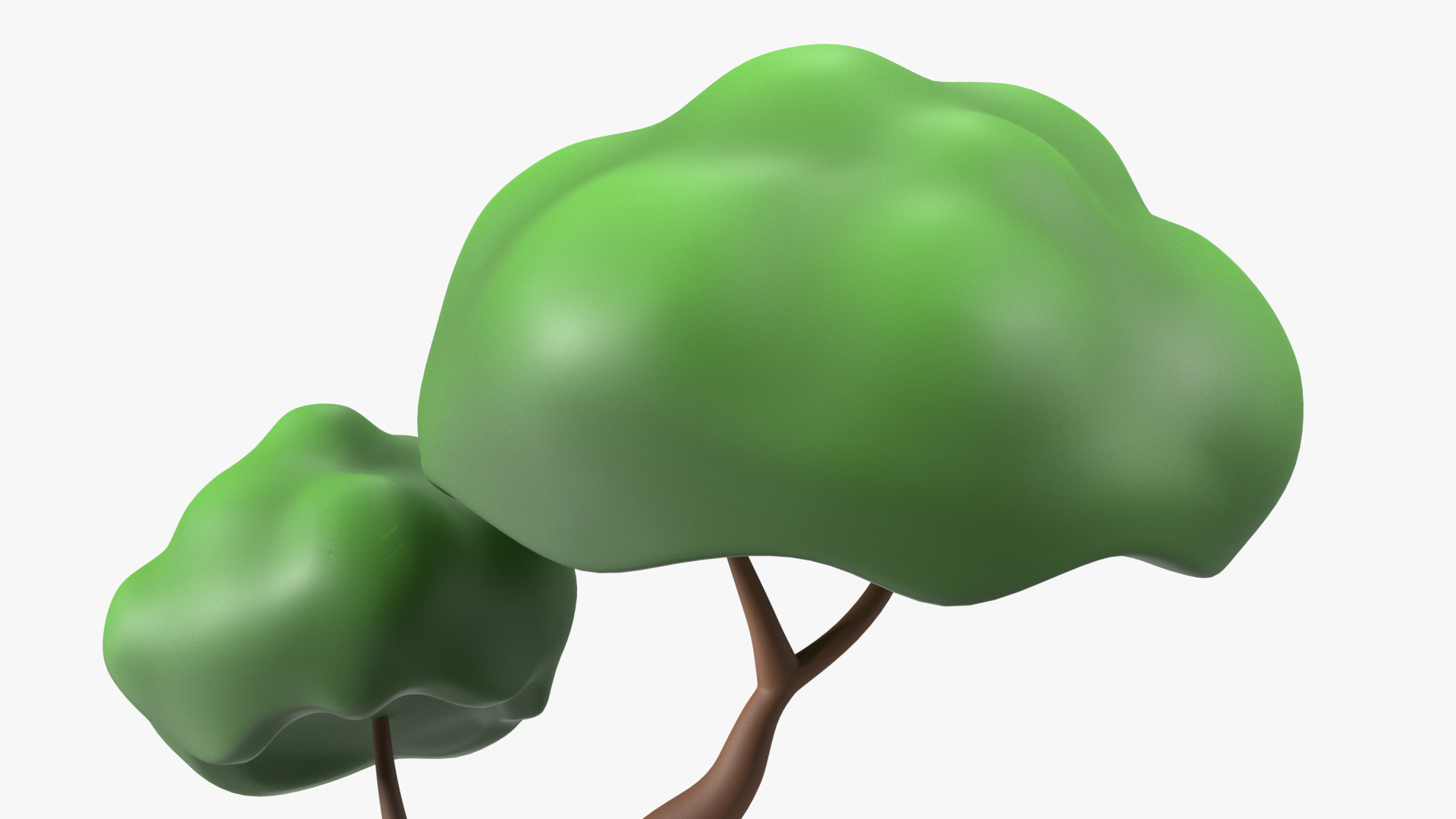 3D model Cartoon Double Tree Simple Coloring