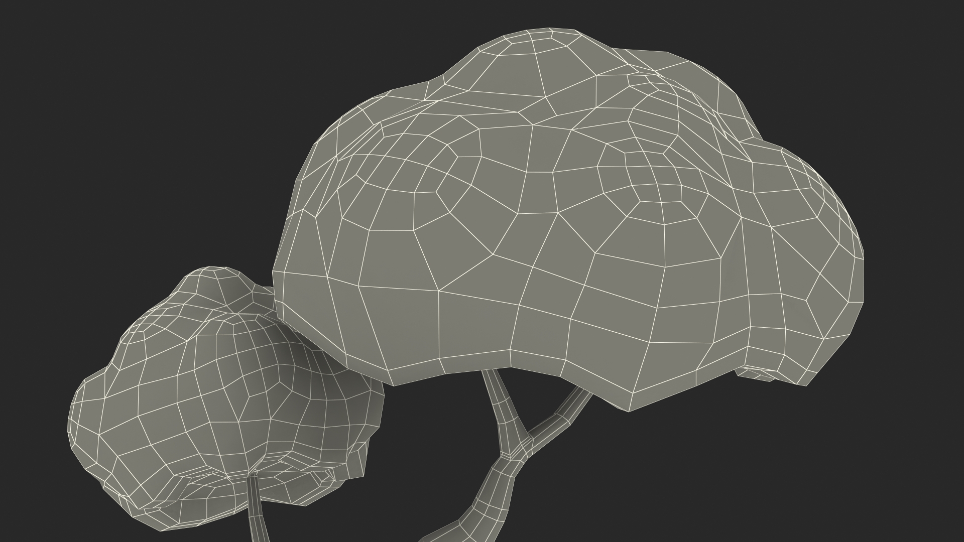 3D model Cartoon Double Tree Simple Coloring