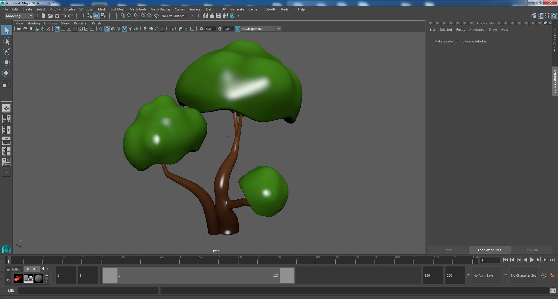 3D model Cartoon Double Tree Simple Coloring