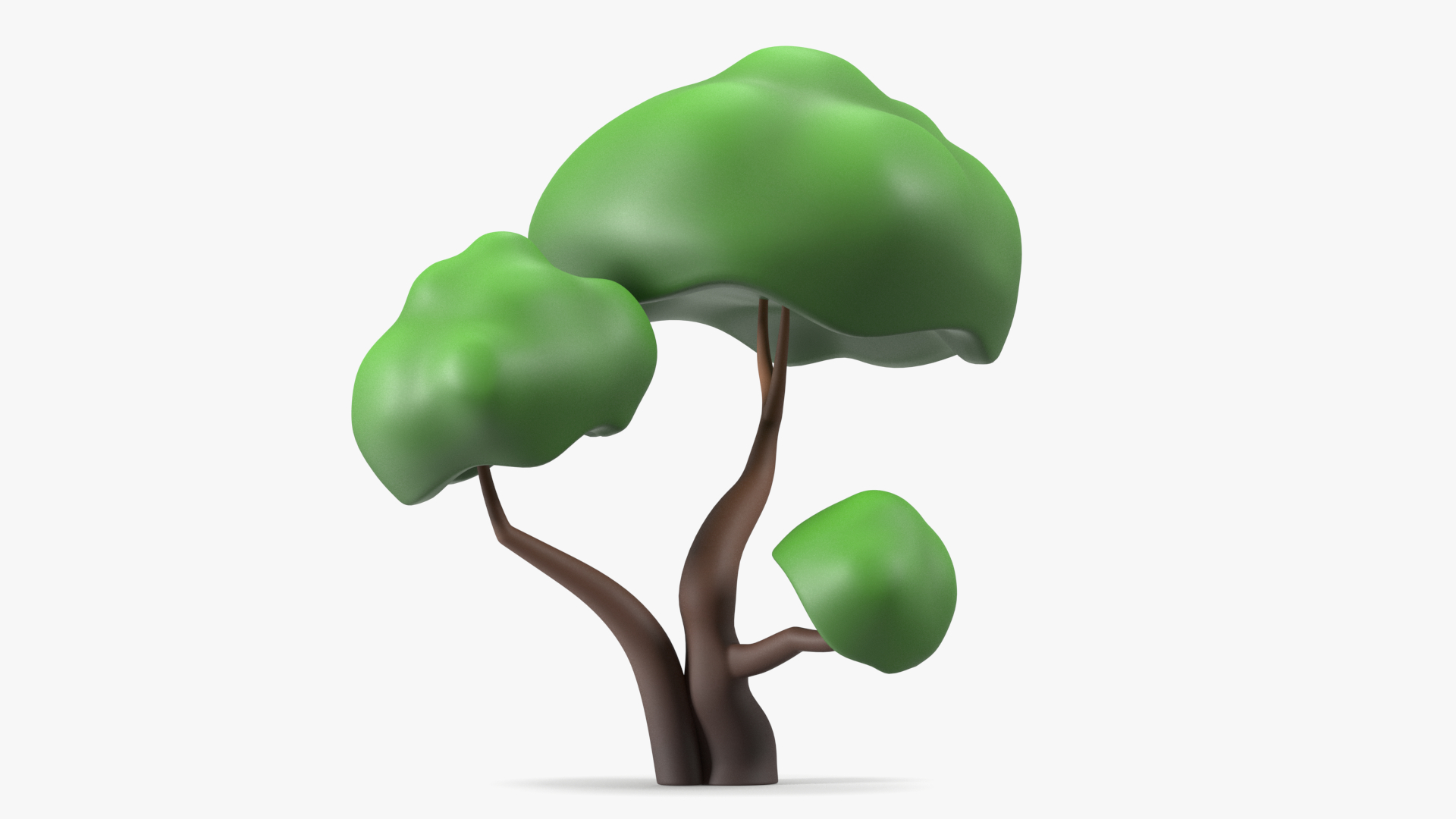 3D model Cartoon Double Tree Simple Coloring