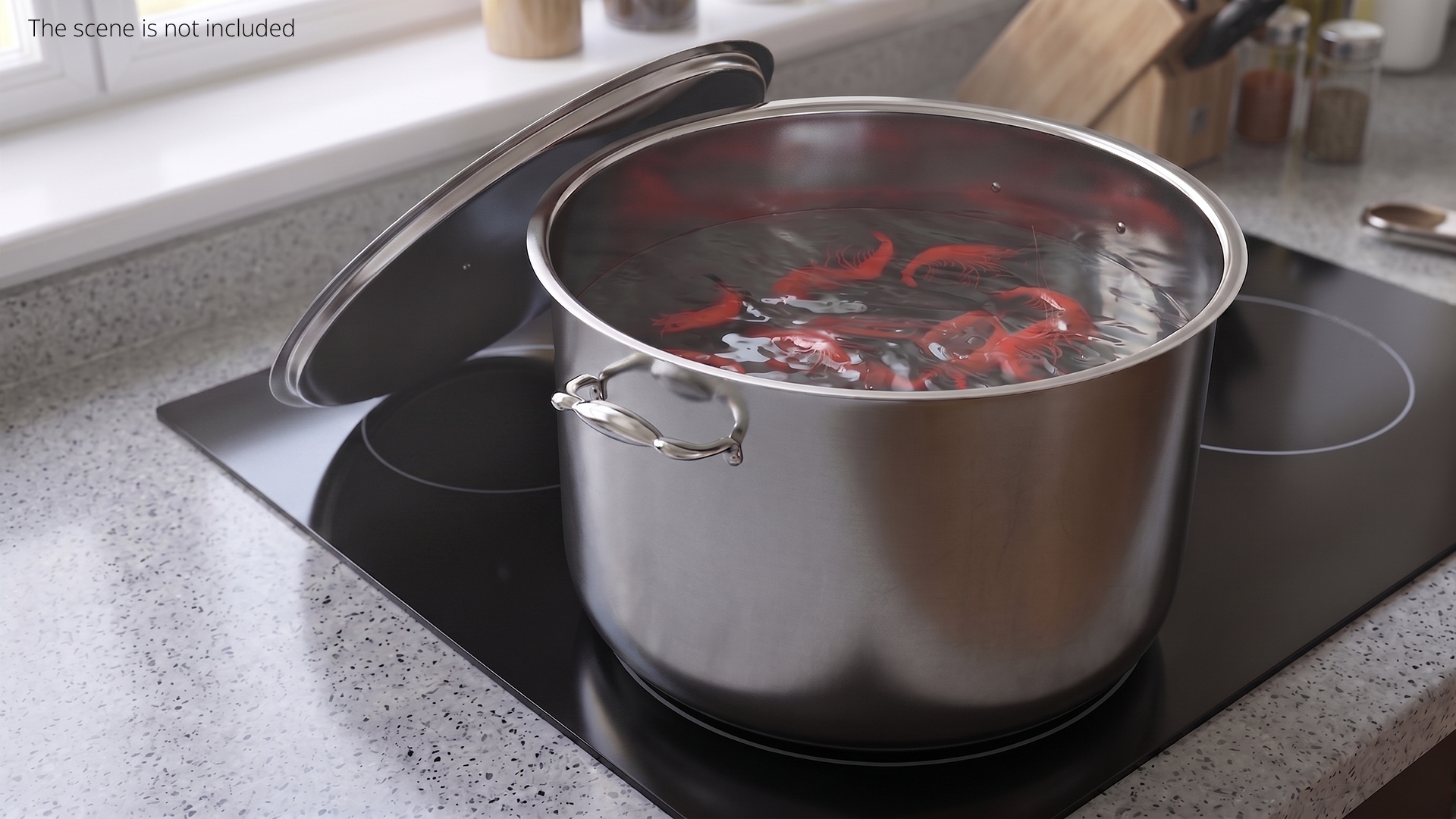 Boiled Shrimp in Stainless Steel Stockpot, view 2