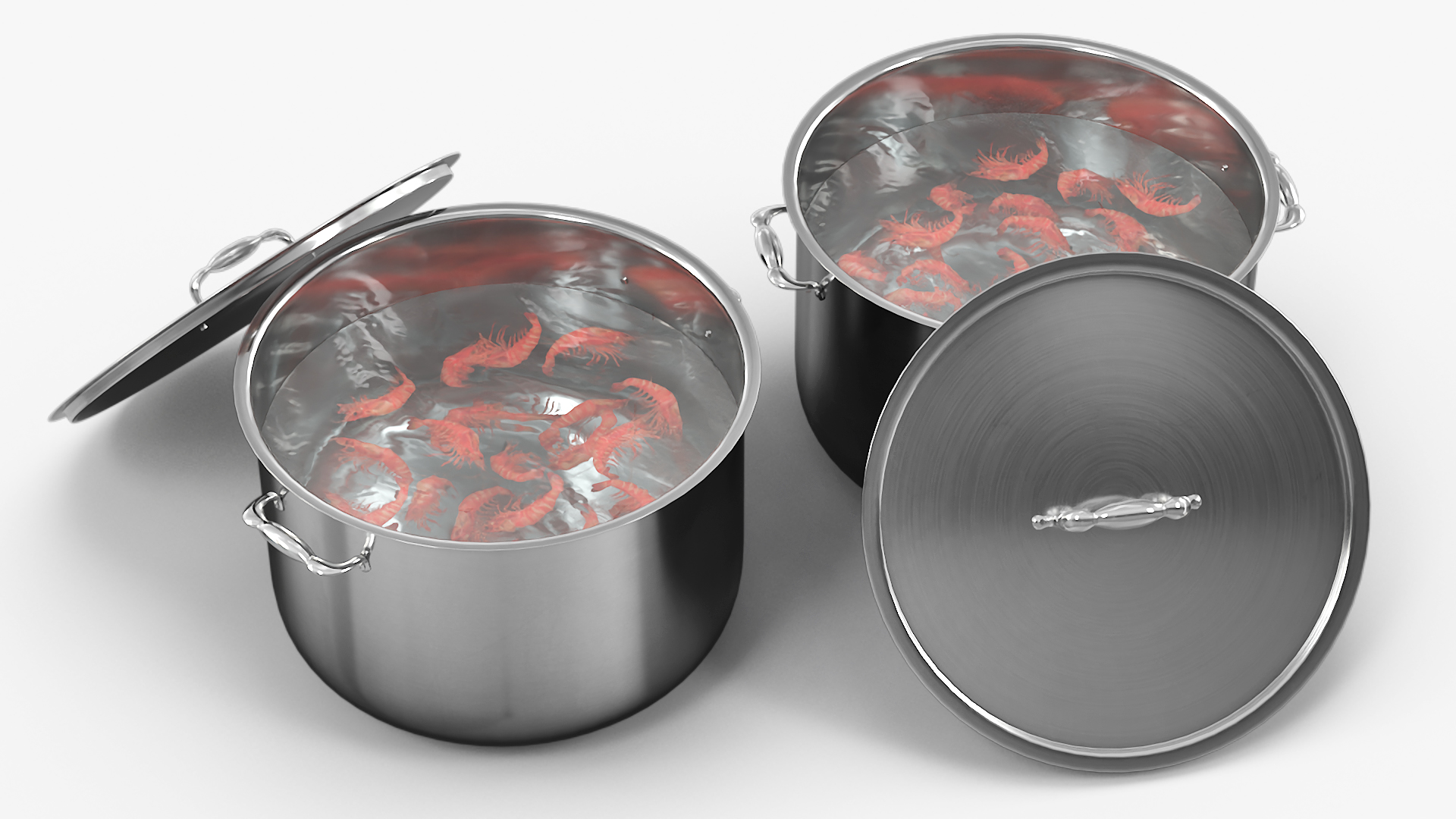 Boiled Shrimp in Stainless Steel Stockpot, view 3