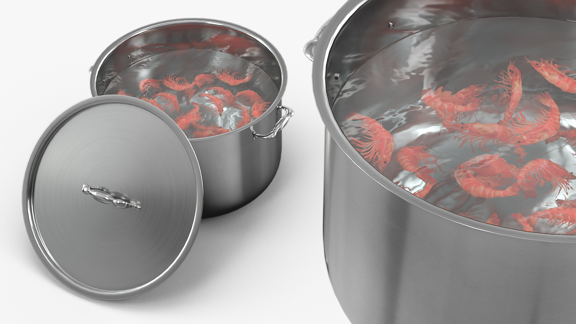 Boiled Shrimp in Stainless Steel Stockpot, view 4