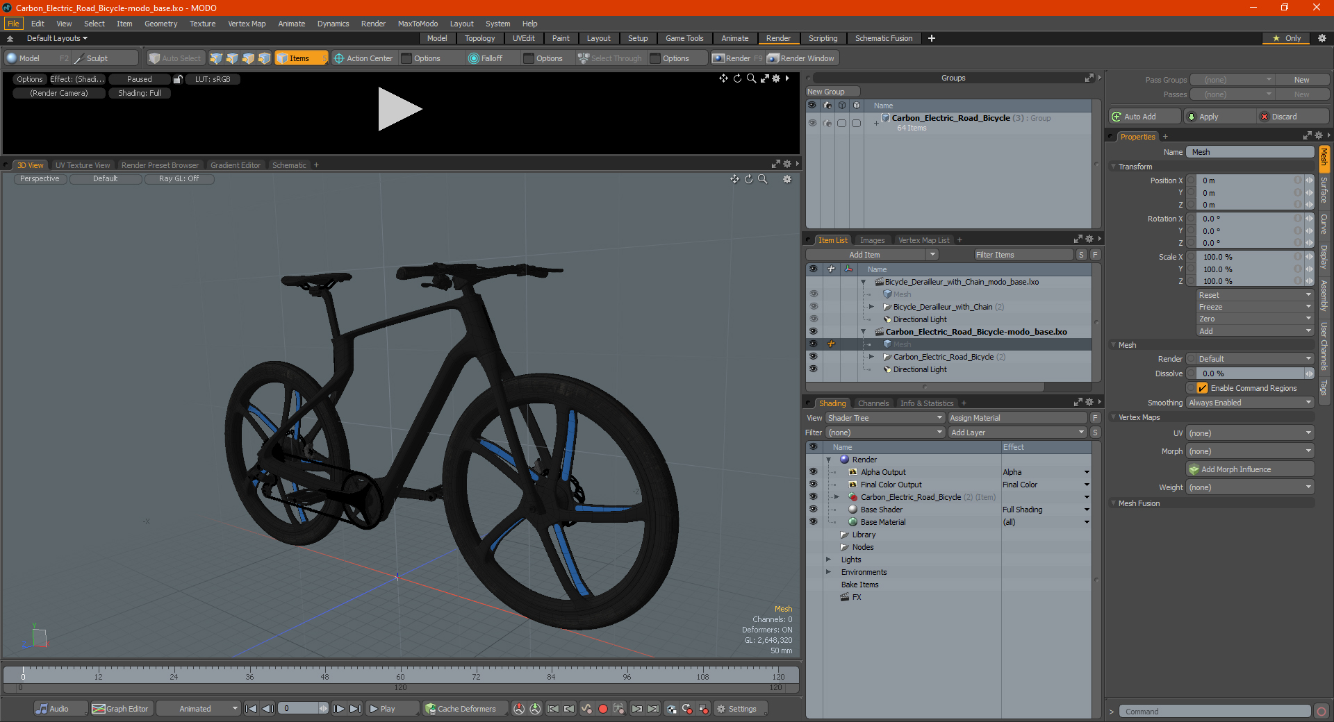 3D Carbon Electric Road Bicycle model