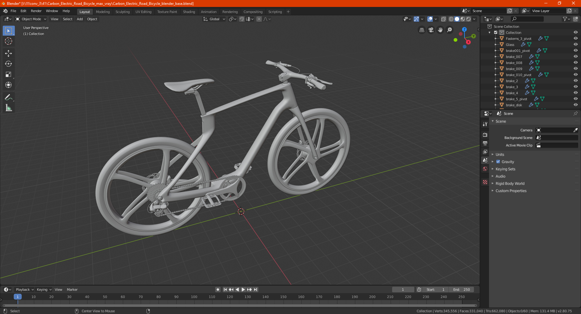 3D Carbon Electric Road Bicycle model