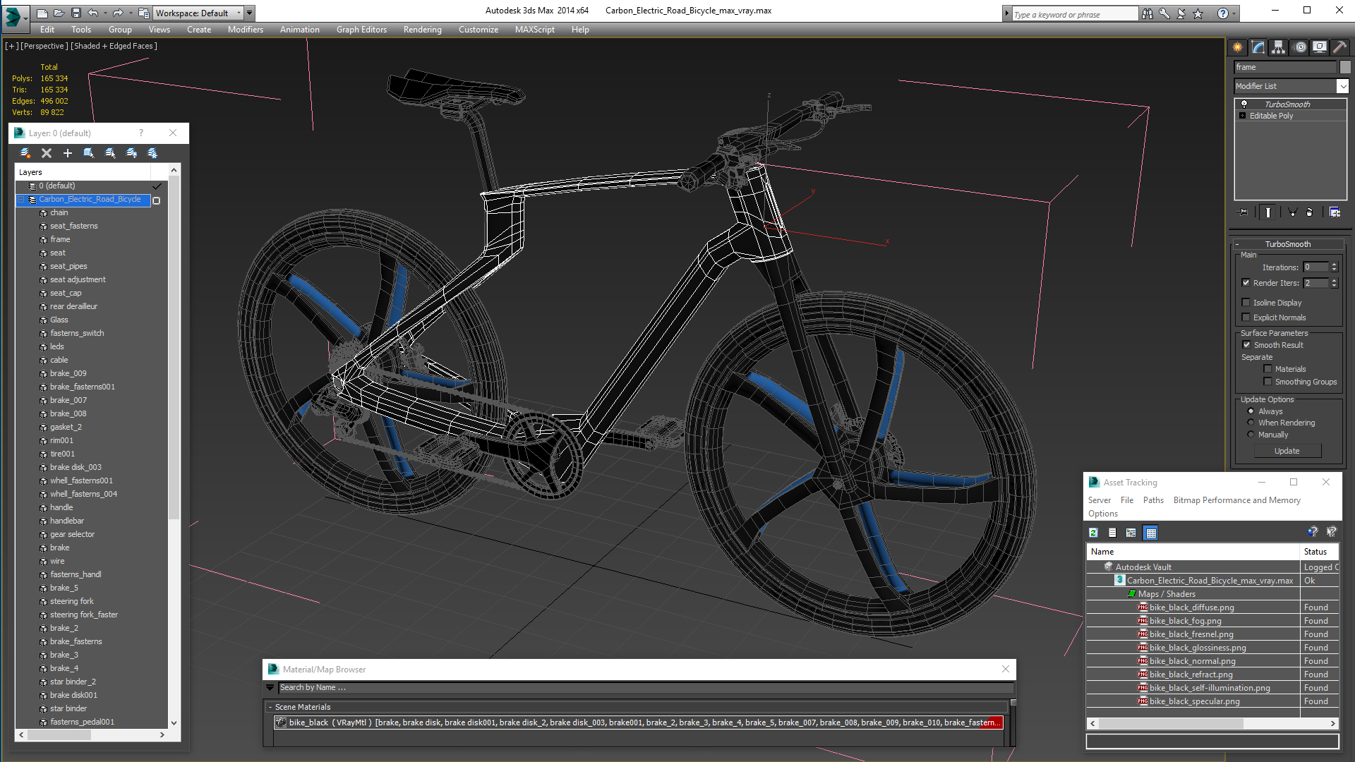 3D Carbon Electric Road Bicycle model