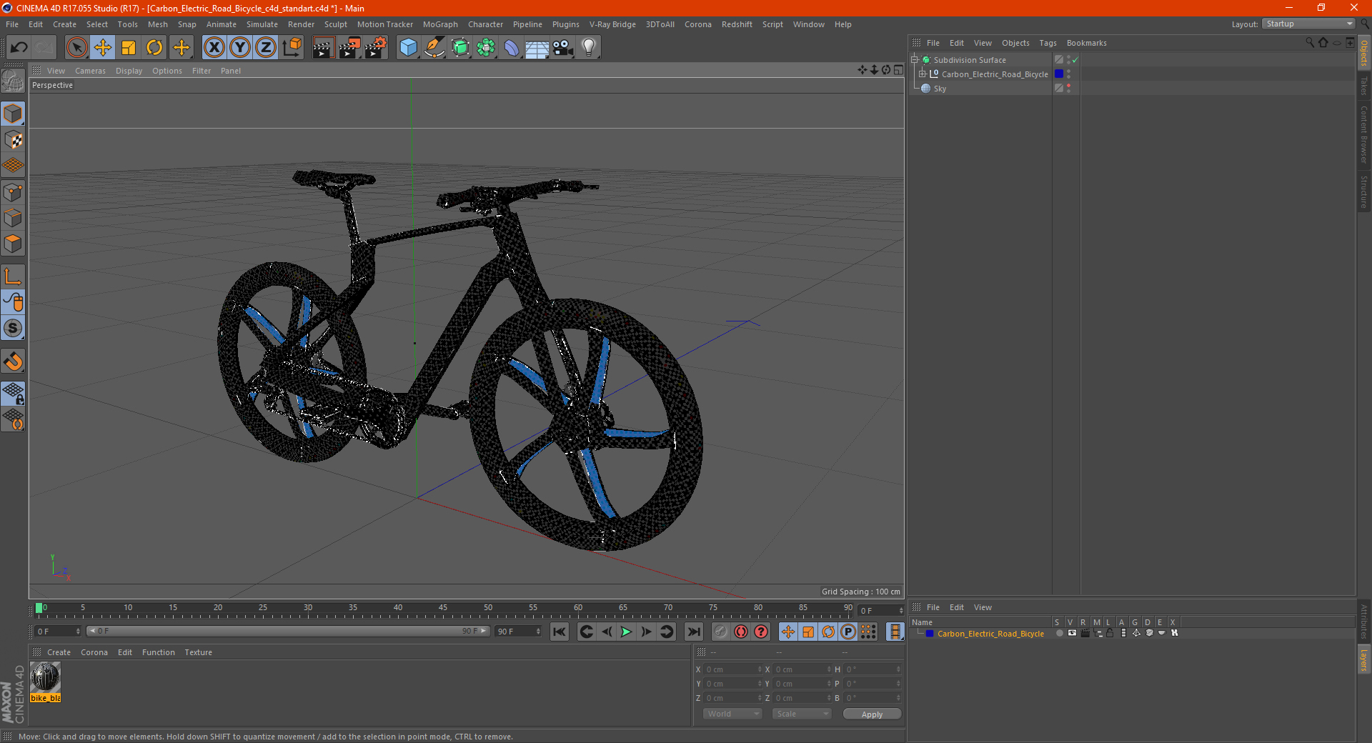 3D Carbon Electric Road Bicycle model