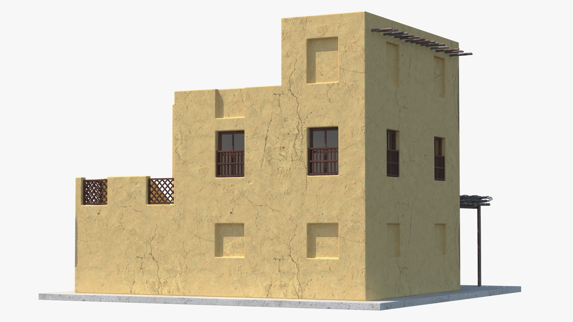 Arabian Traditional House with Canopy 3D