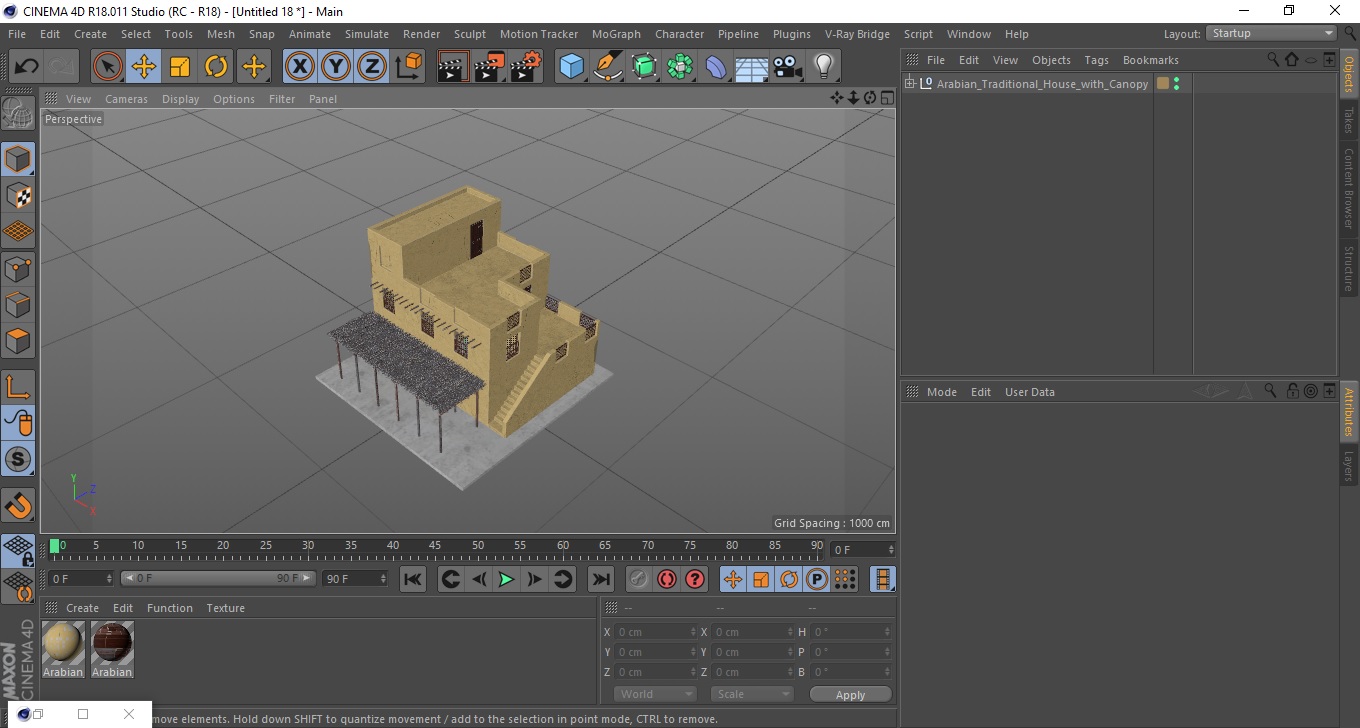 Arabian Traditional House with Canopy 3D