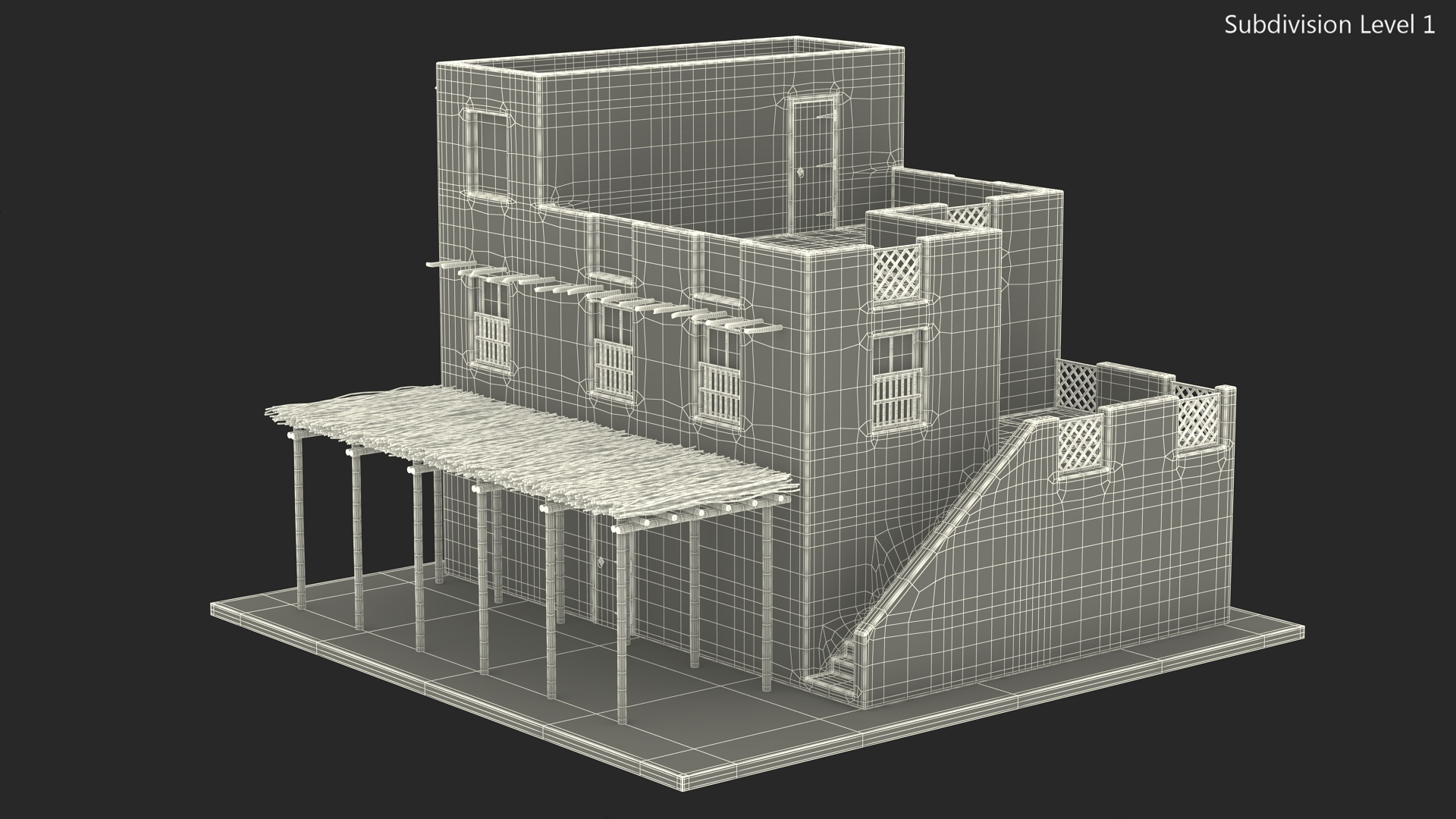 Arabian Traditional House with Canopy 3D