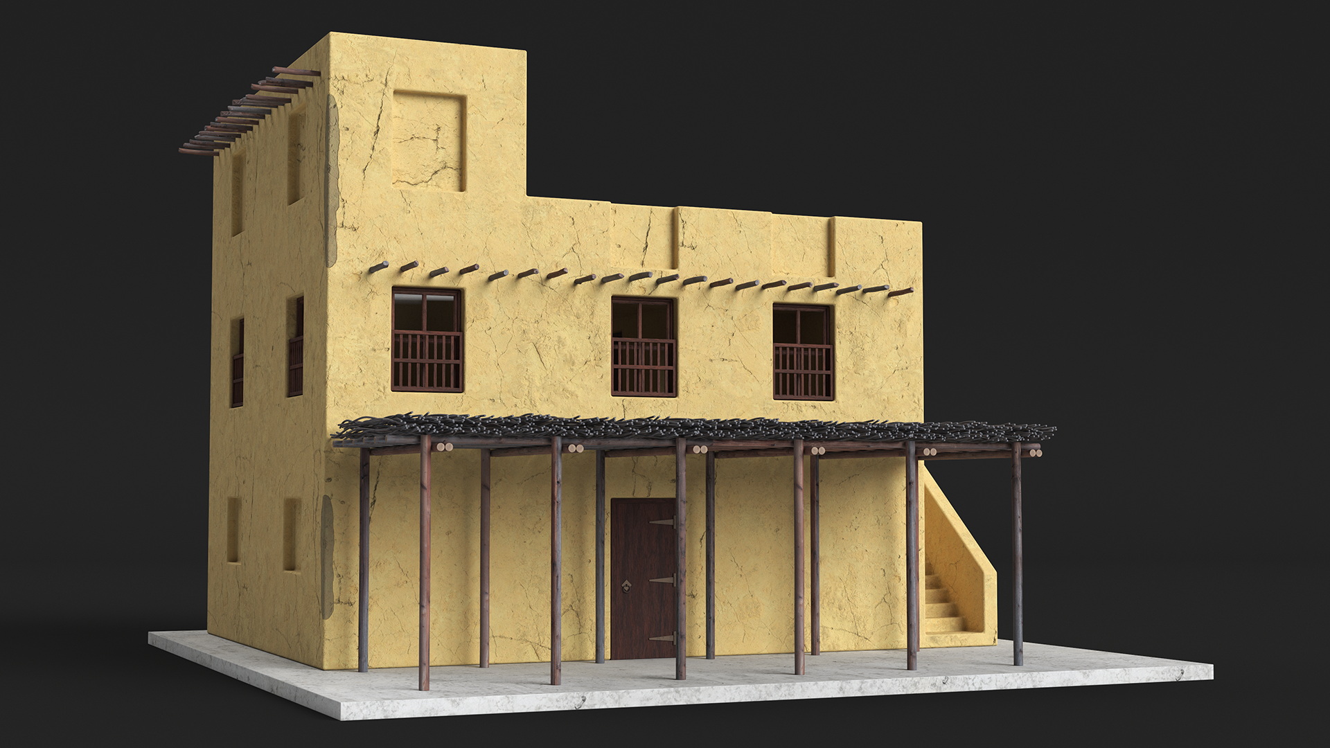 Arabian Traditional House with Canopy 3D