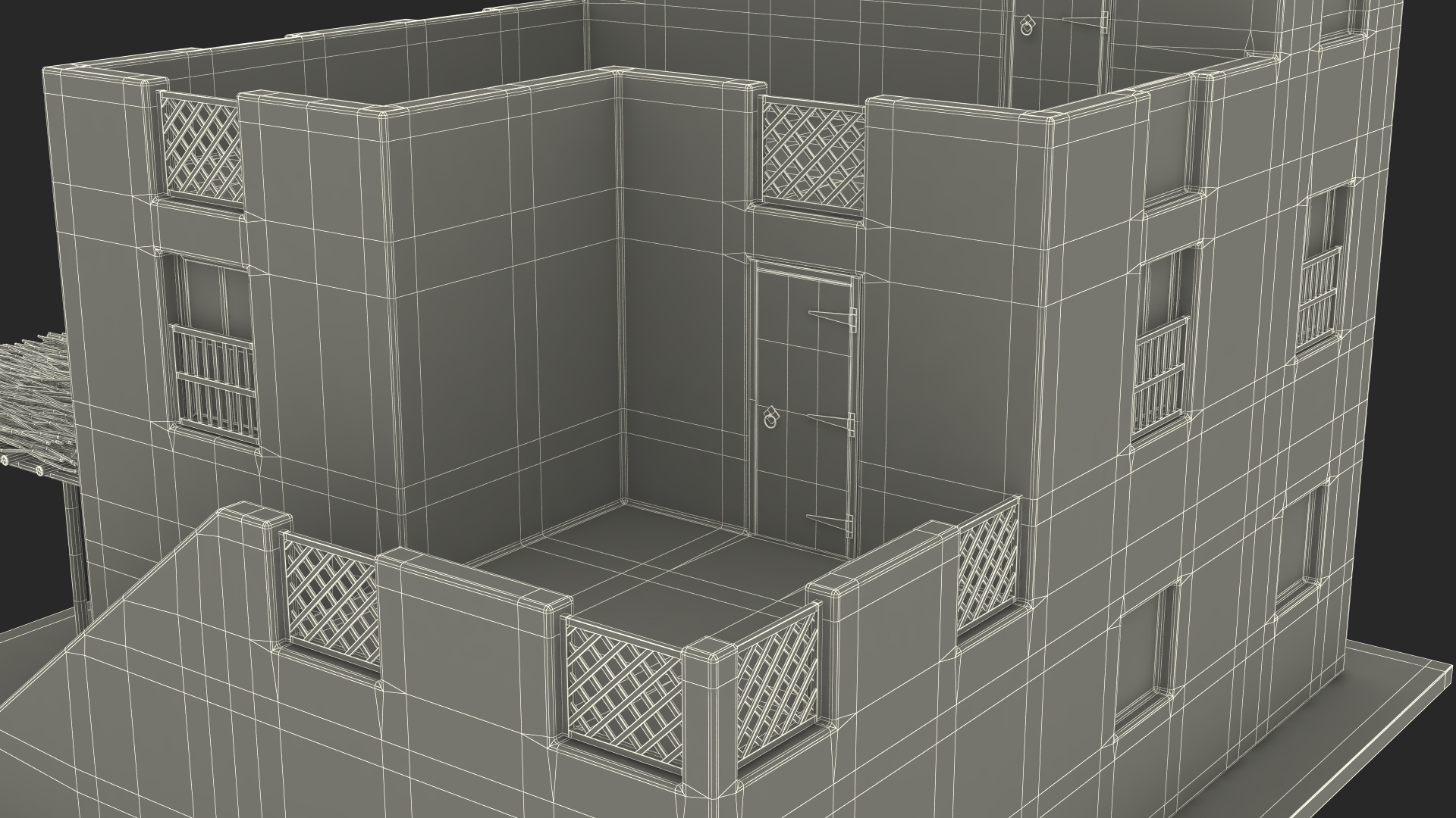 Arabian Traditional House with Canopy 3D
