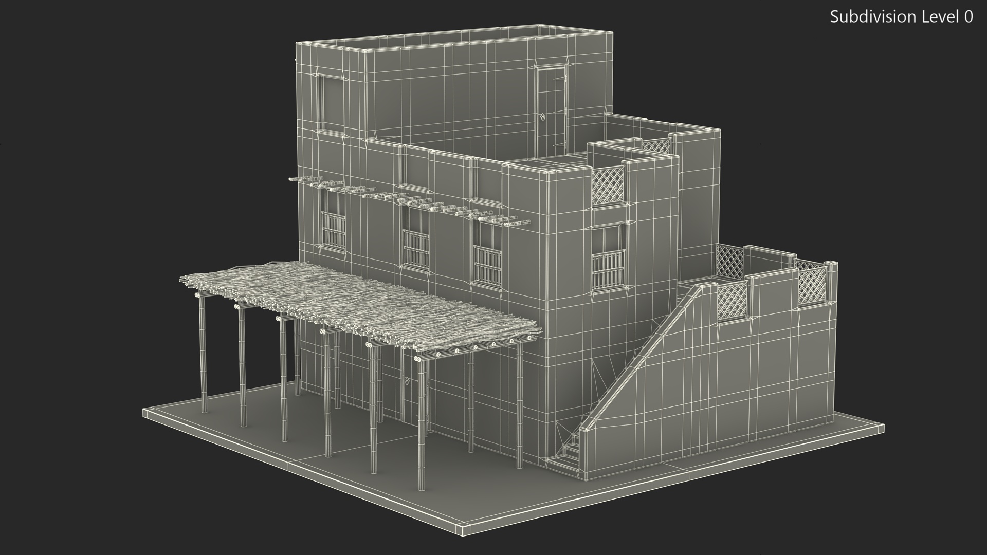 Arabian Traditional House with Canopy 3D