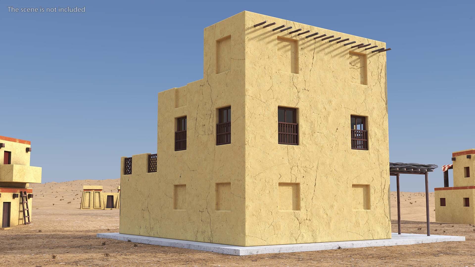 Arabian Traditional House with Canopy 3D