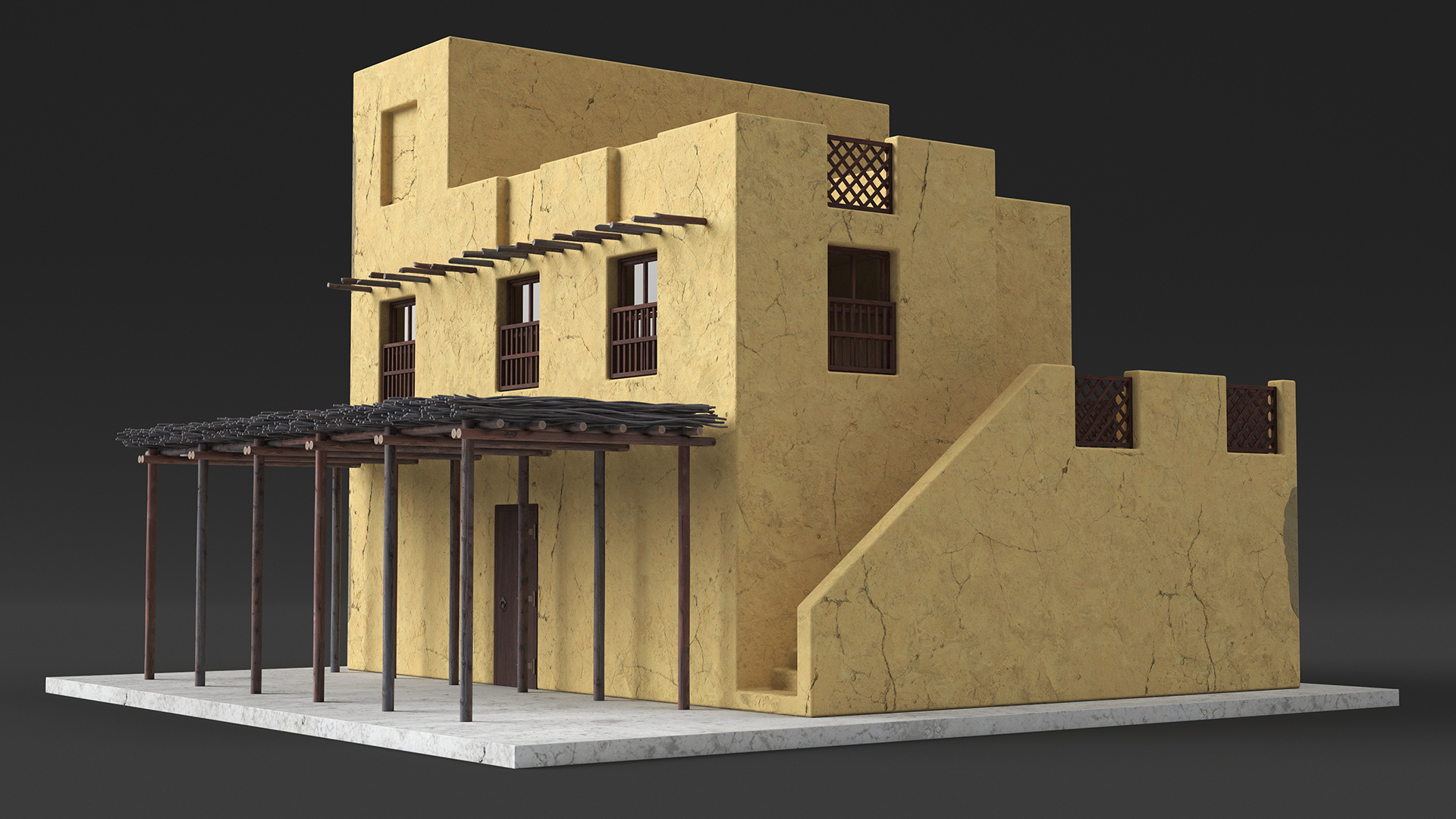 Arabian Traditional House with Canopy 3D