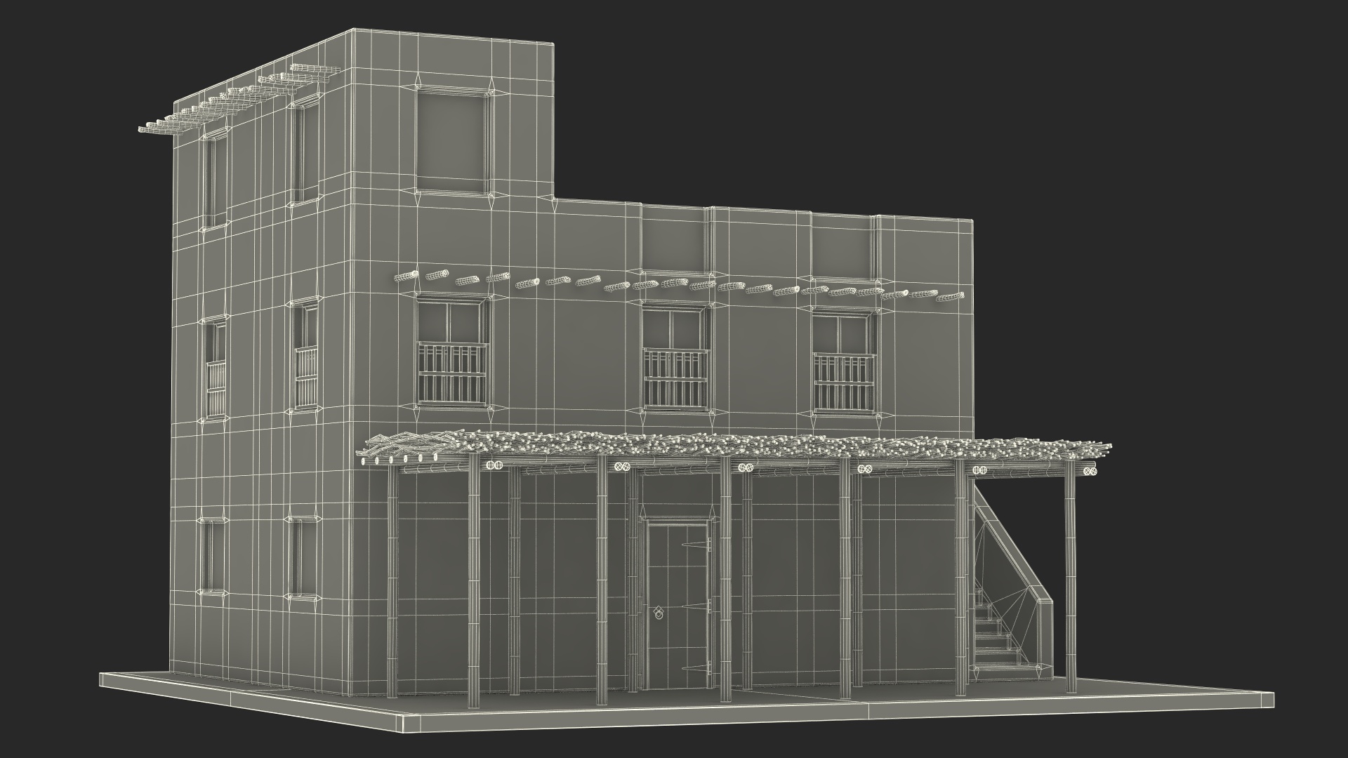 Arabian Traditional House with Canopy 3D