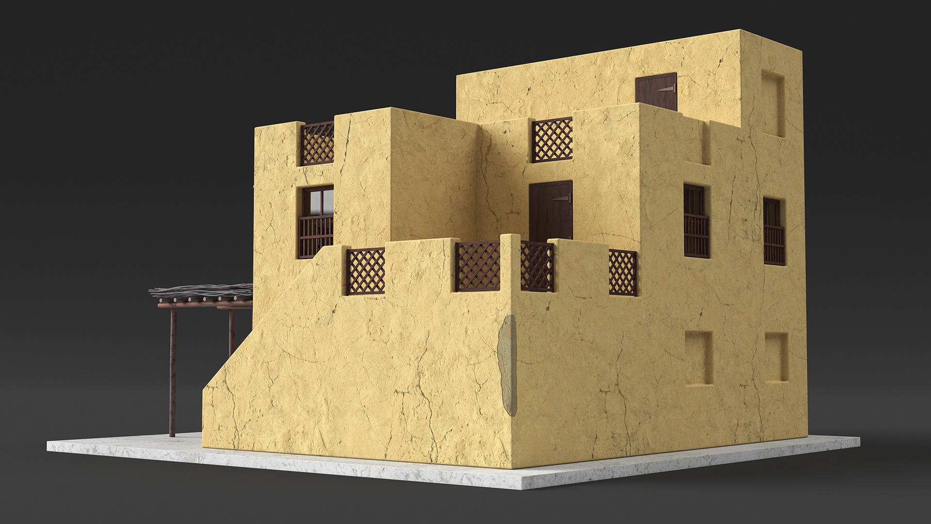 Arabian Traditional House with Canopy 3D
