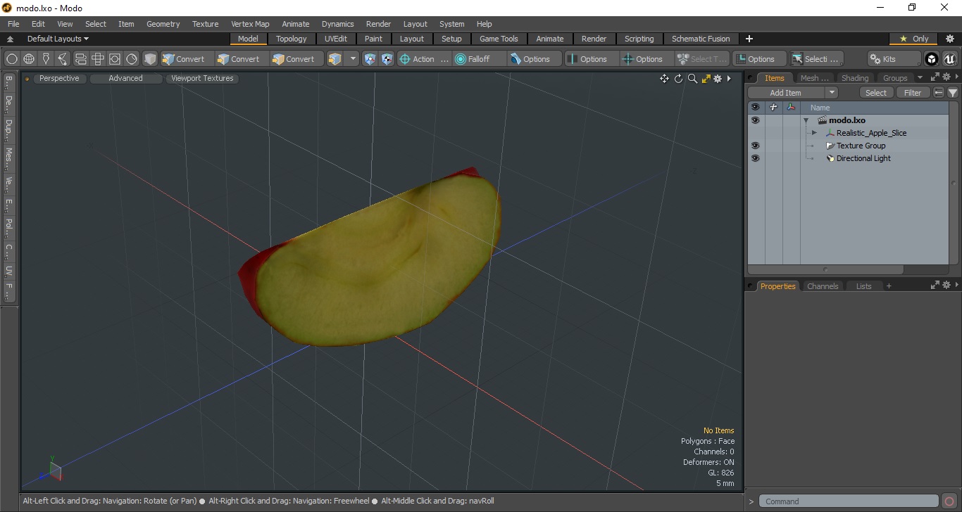 3D Realistic Apple Slice