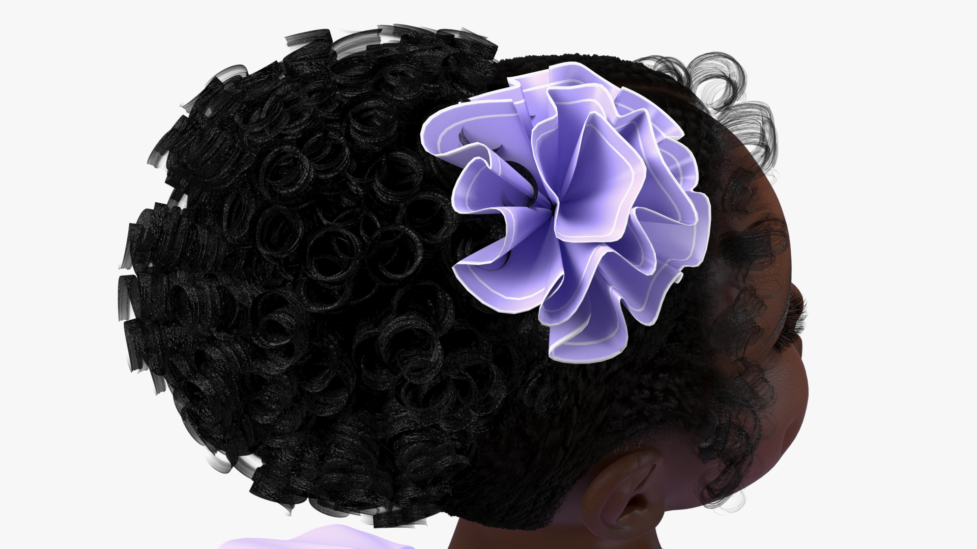 3D Black Child Girl Party Style model