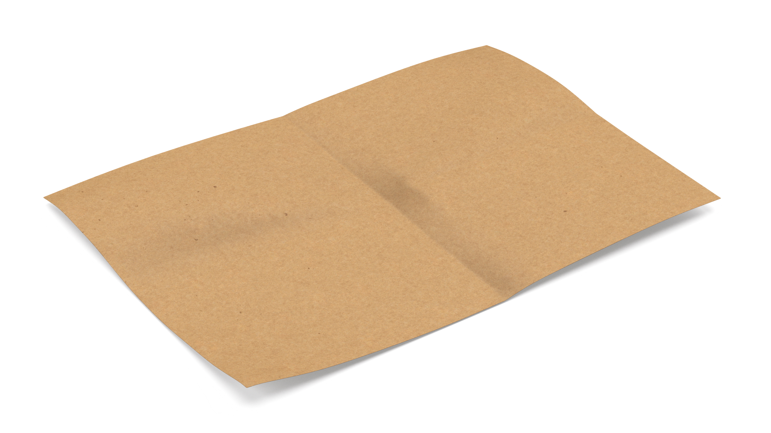 Kraft Paper Sheet Folded in Four 3D