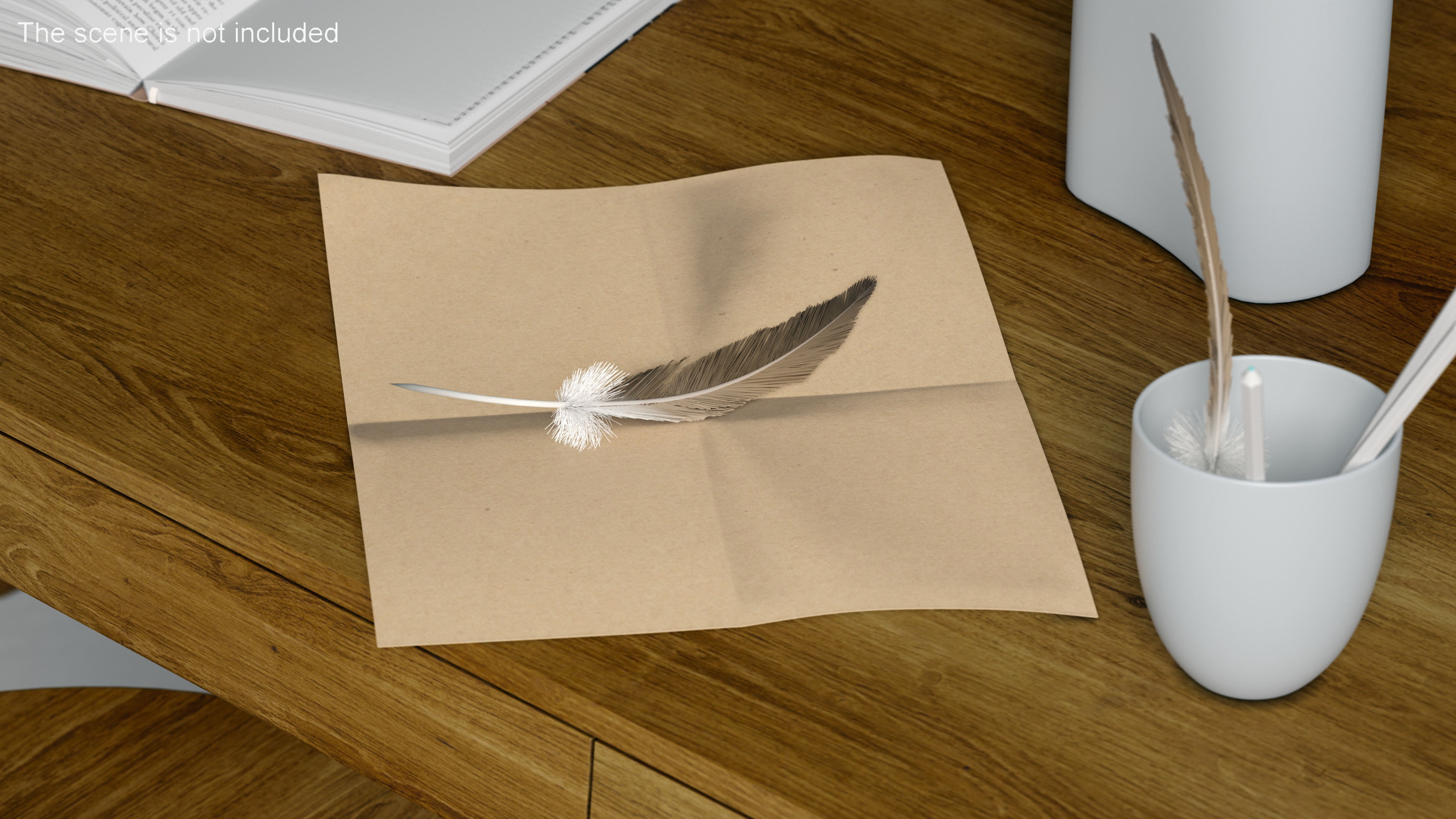 Kraft Paper Sheet Folded in Four 3D