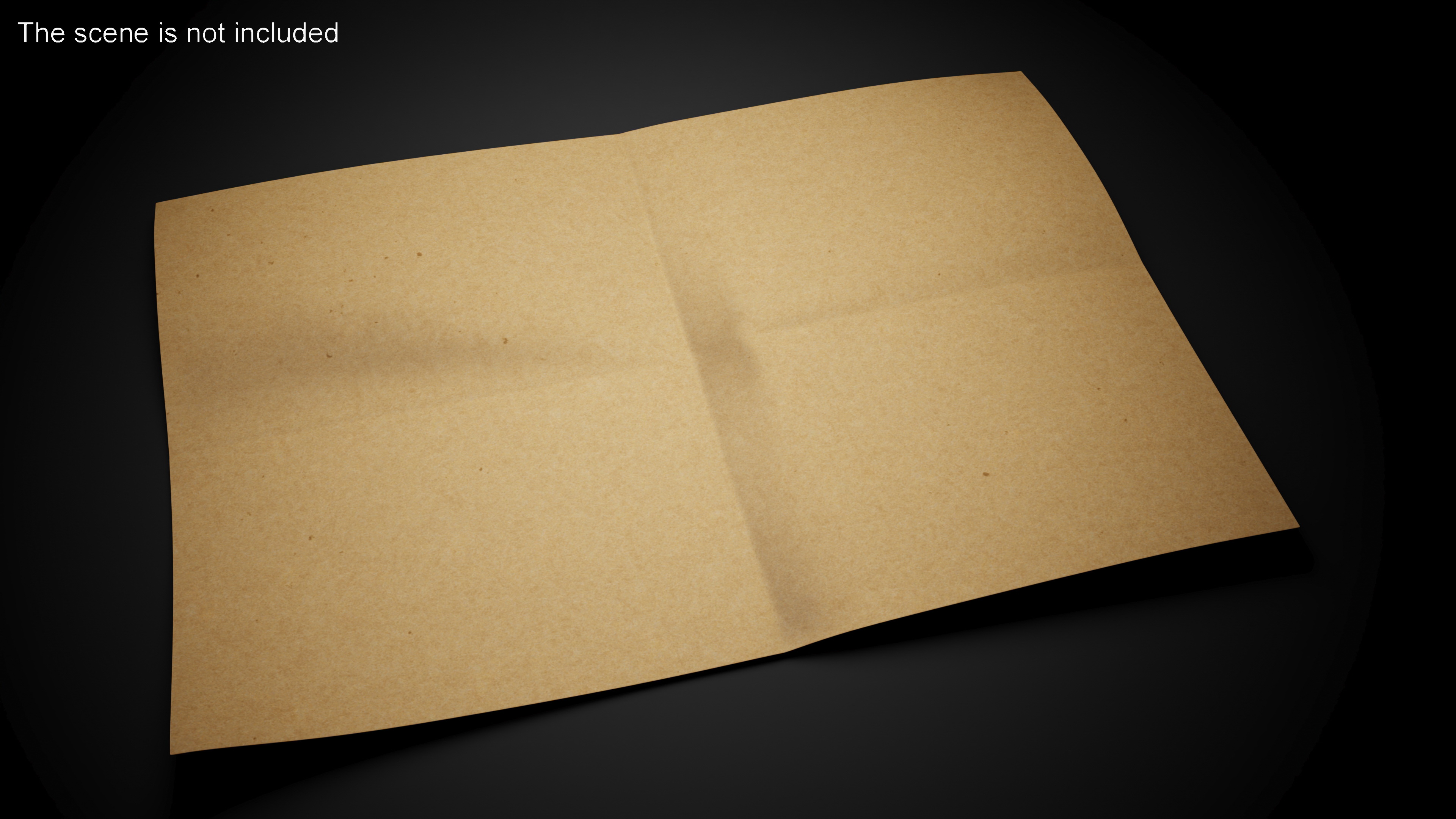 Kraft Paper Sheet Folded in Four 3D
