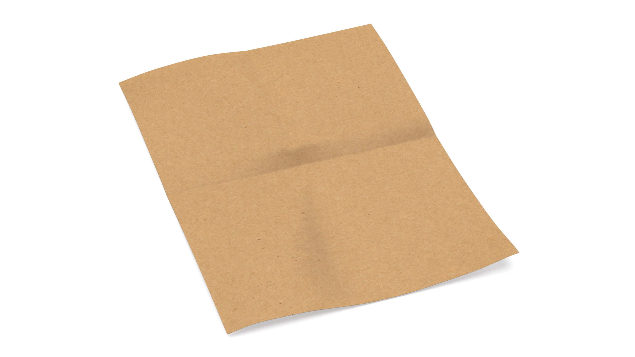 Kraft Paper Sheet Folded in Four 3D