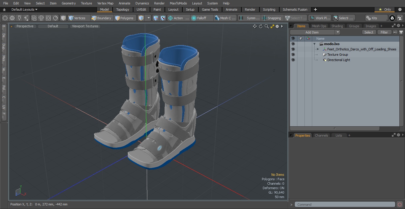 3D Feet Orthotics Darco with Off-Loading Shoes for 3D Print