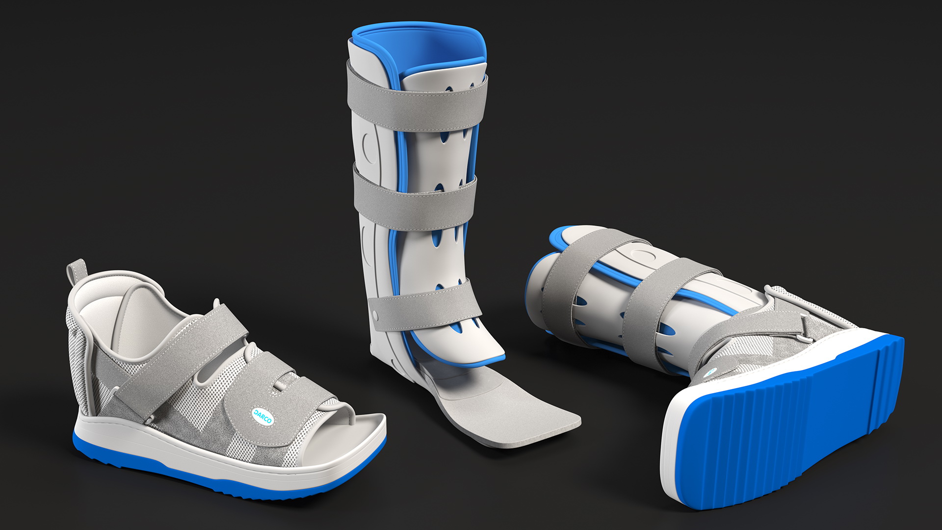 3D Feet Orthotics Darco with Off-Loading Shoes for 3D Print