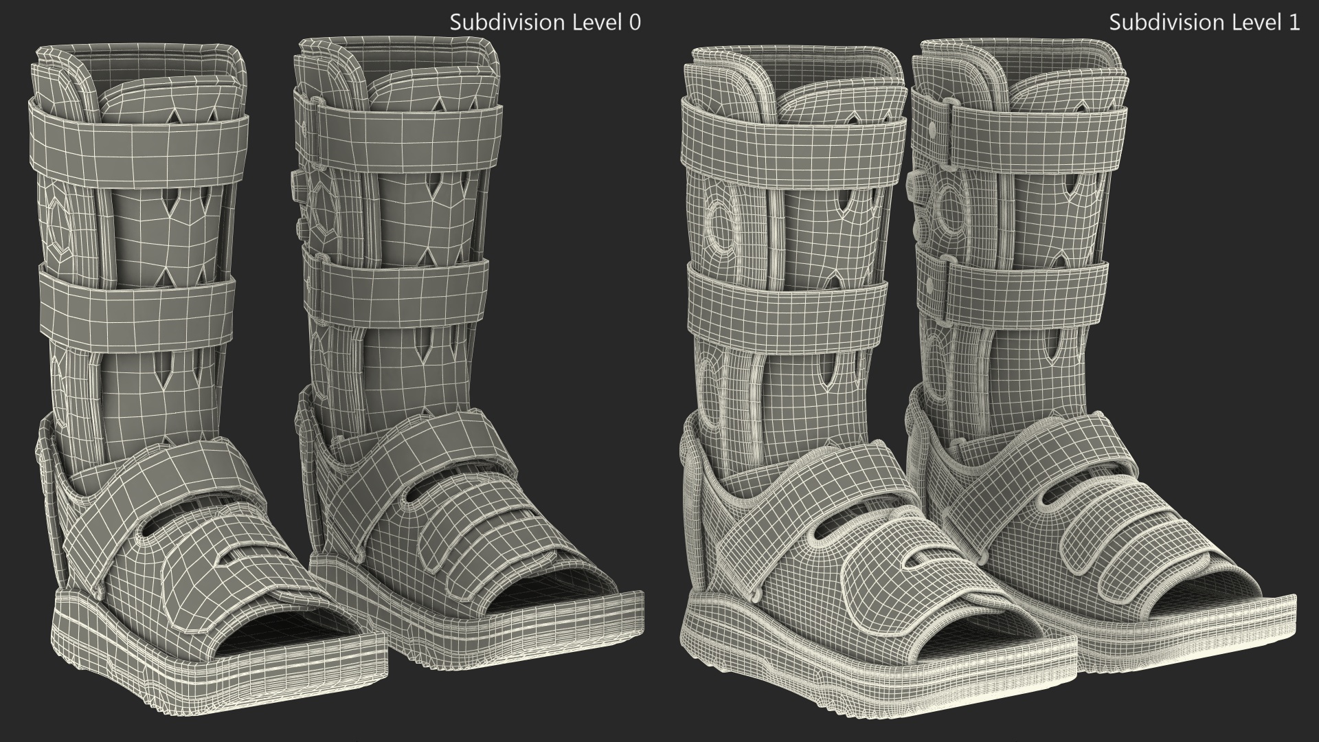 3D Feet Orthotics Darco with Off-Loading Shoes for 3D Print