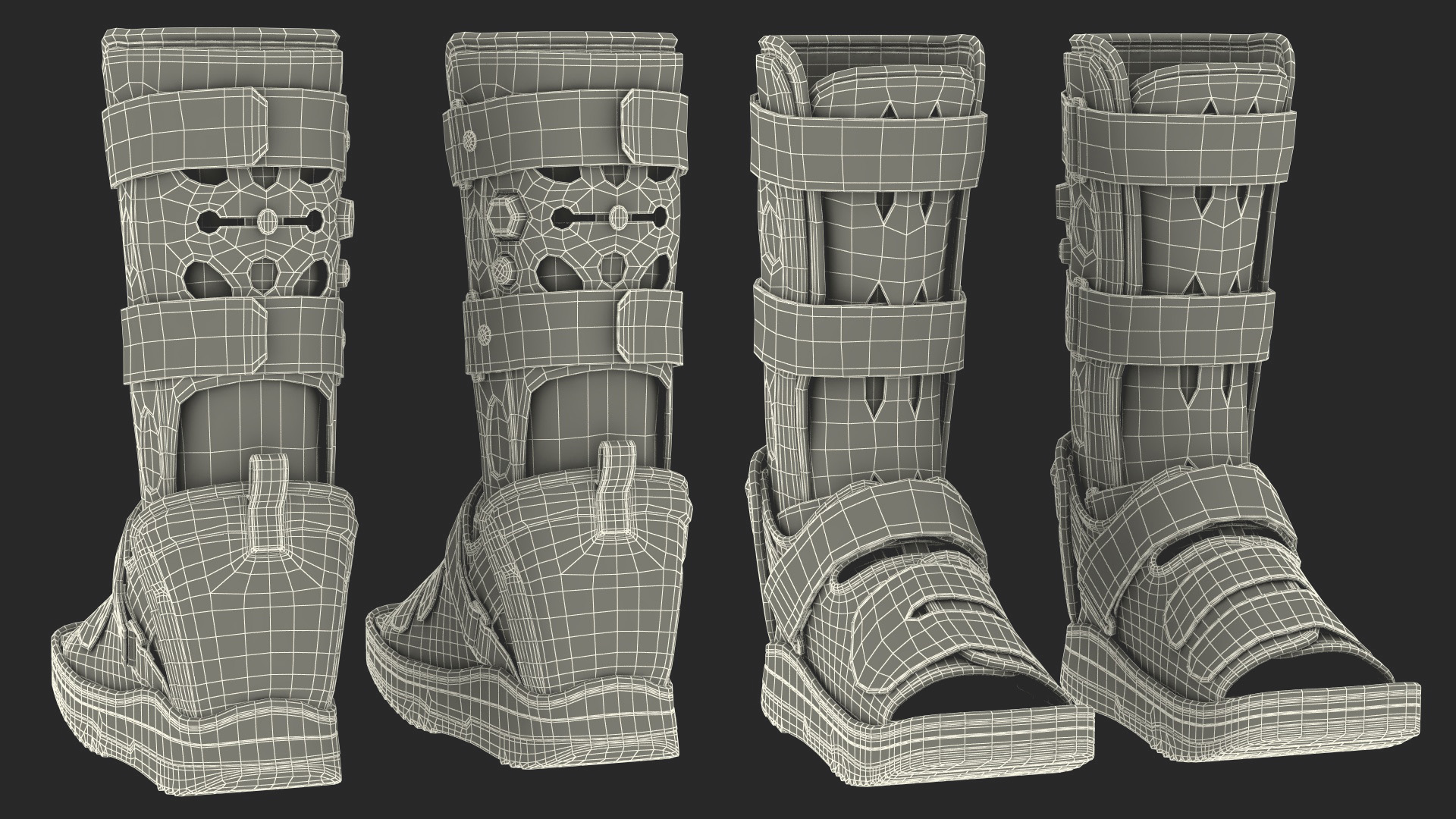 3D Feet Orthotics Darco with Off-Loading Shoes for 3D Print