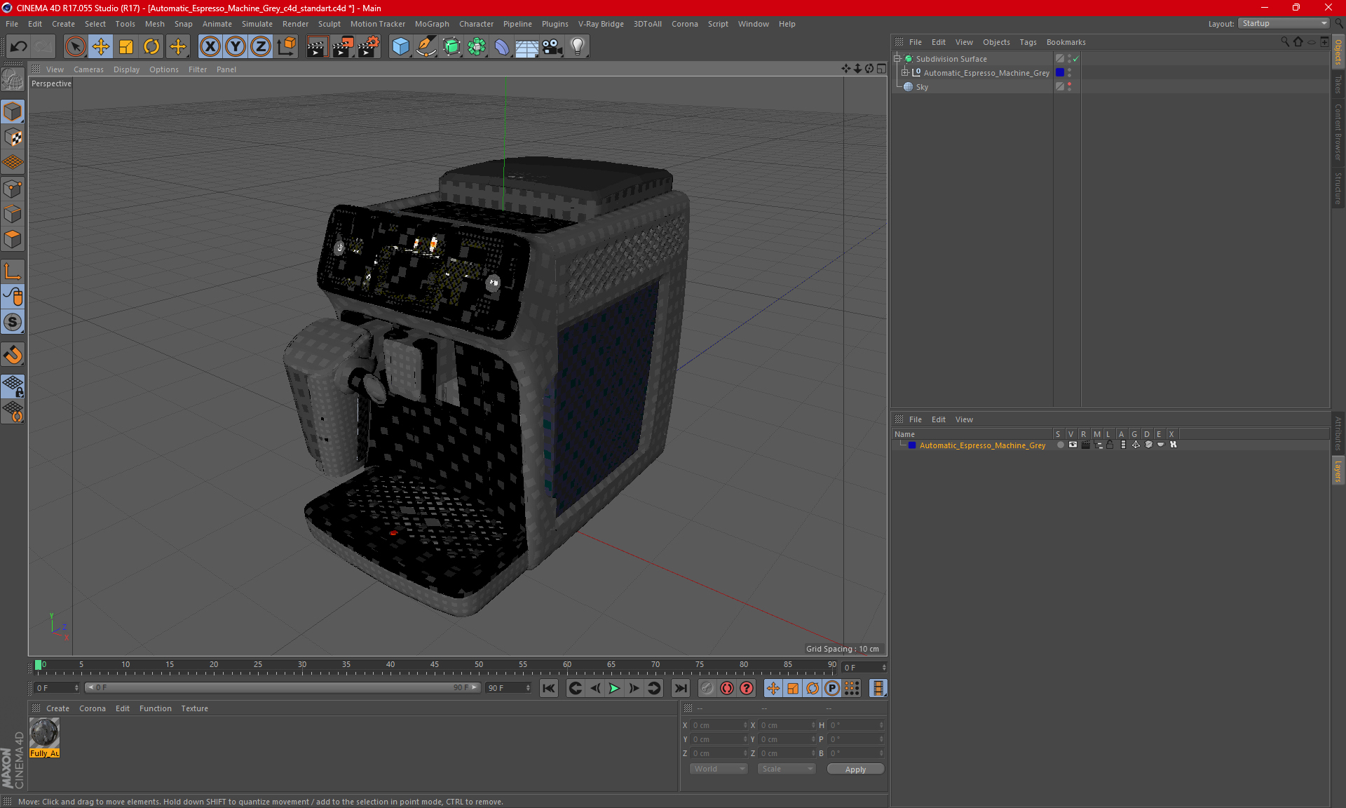 3D Automatic Espresso Machine Grey