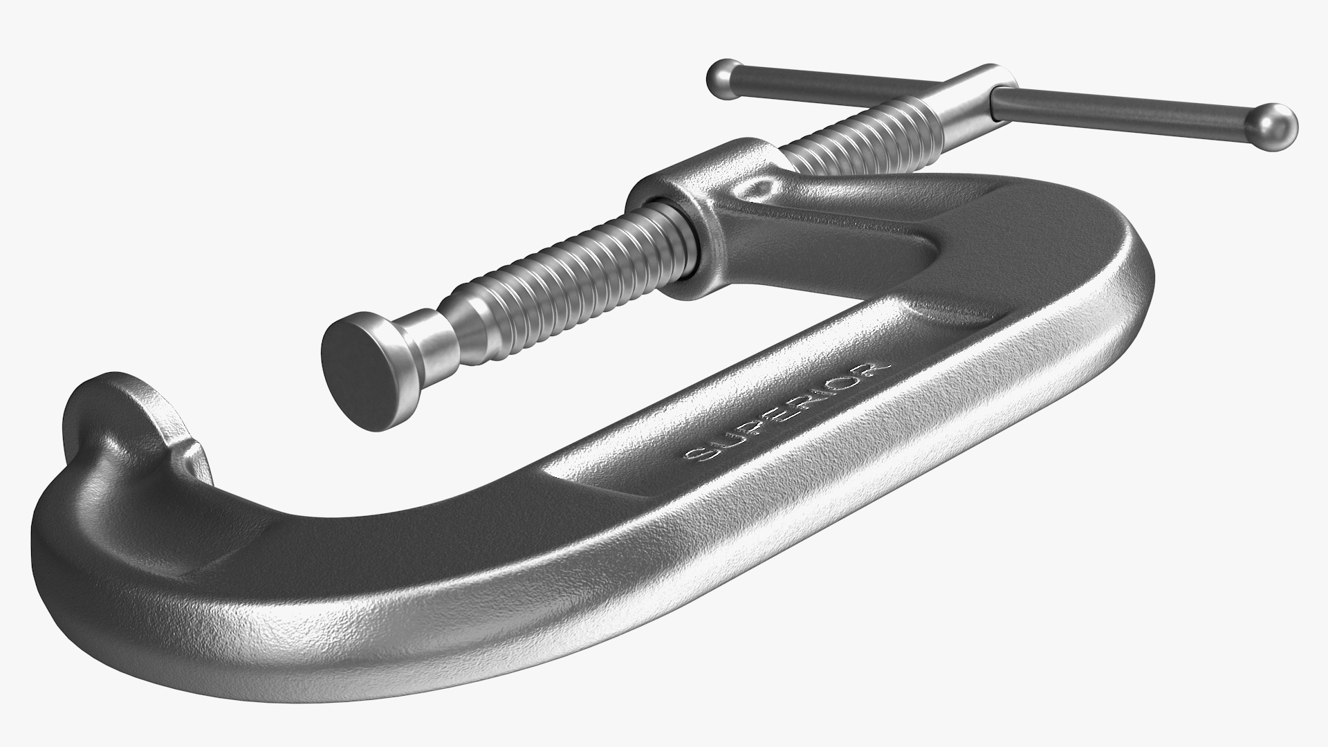 3D Stainless Steel C-Clamp model