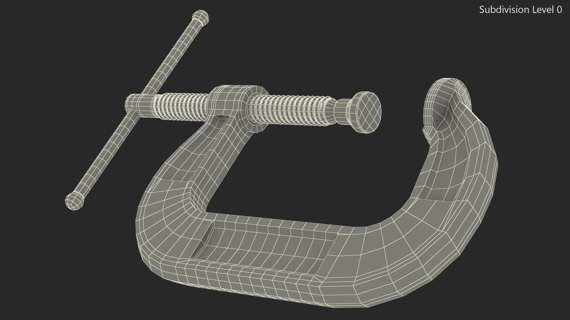 3D Stainless Steel C-Clamp model