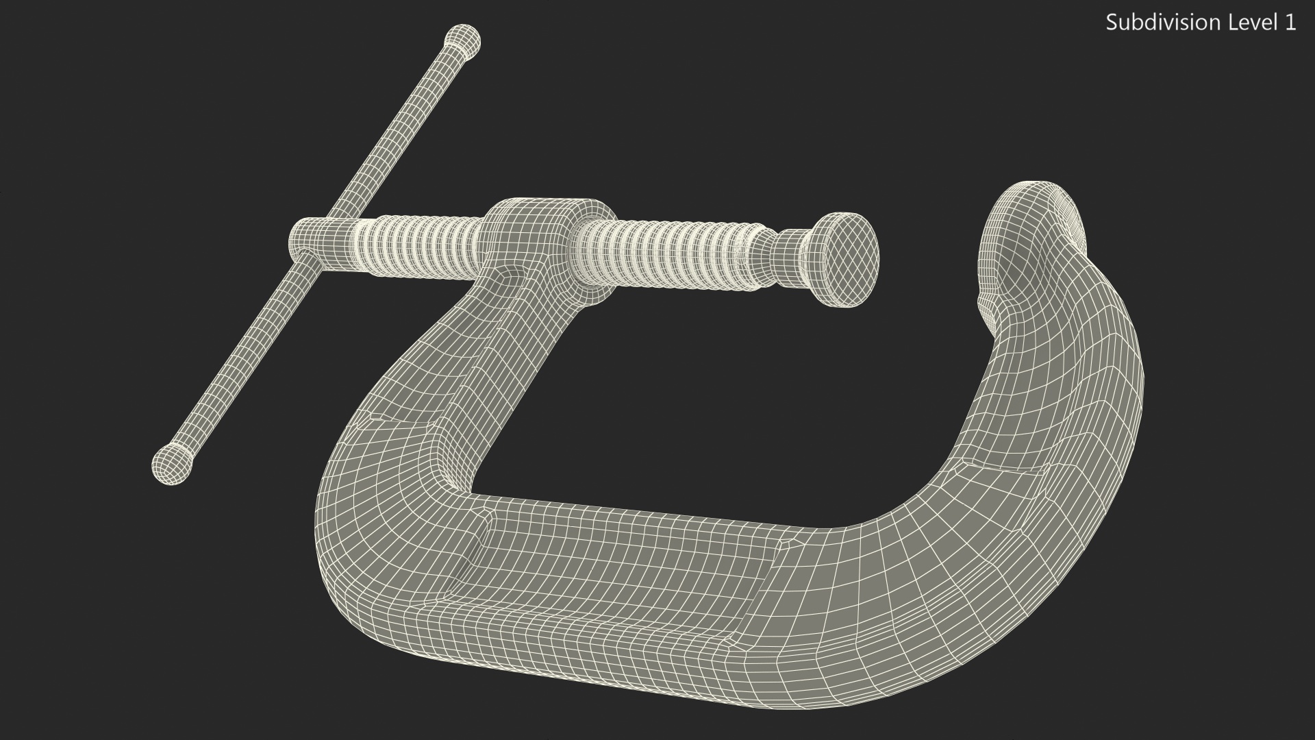 3D Stainless Steel C-Clamp model