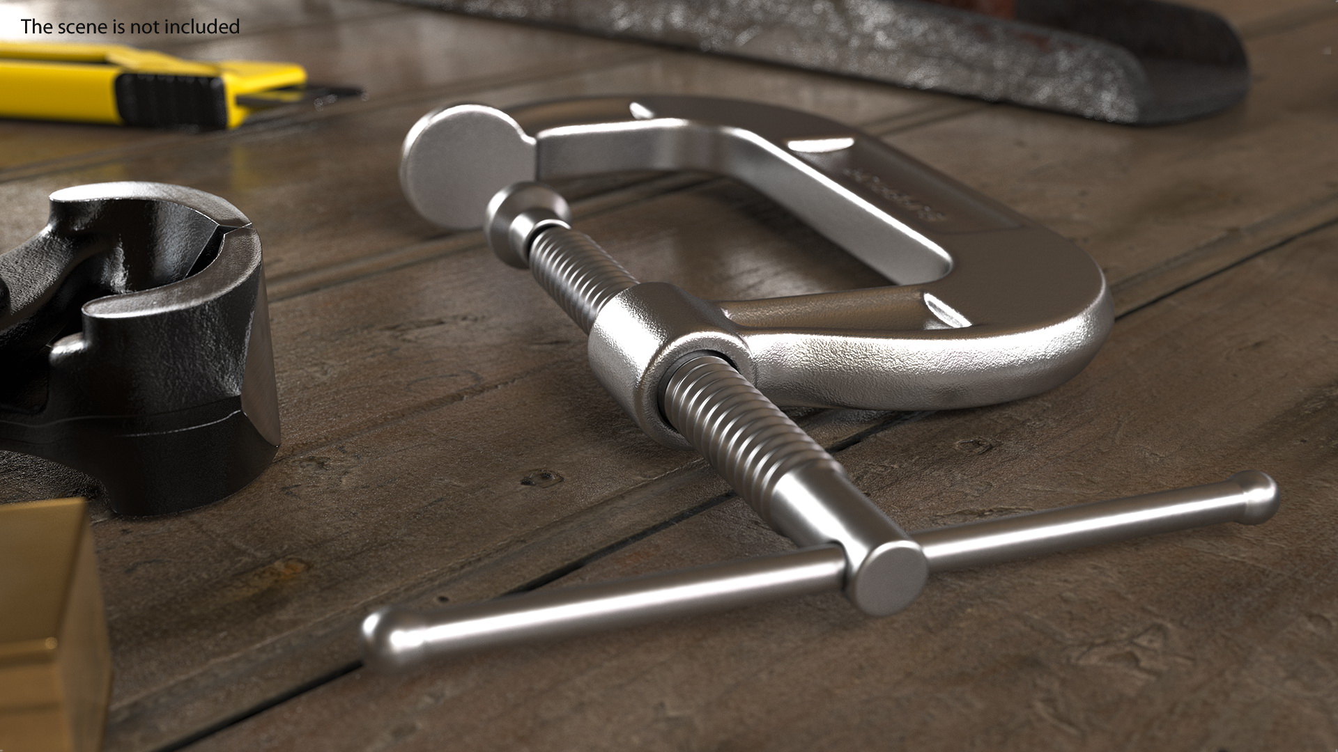 3D Stainless Steel C-Clamp model