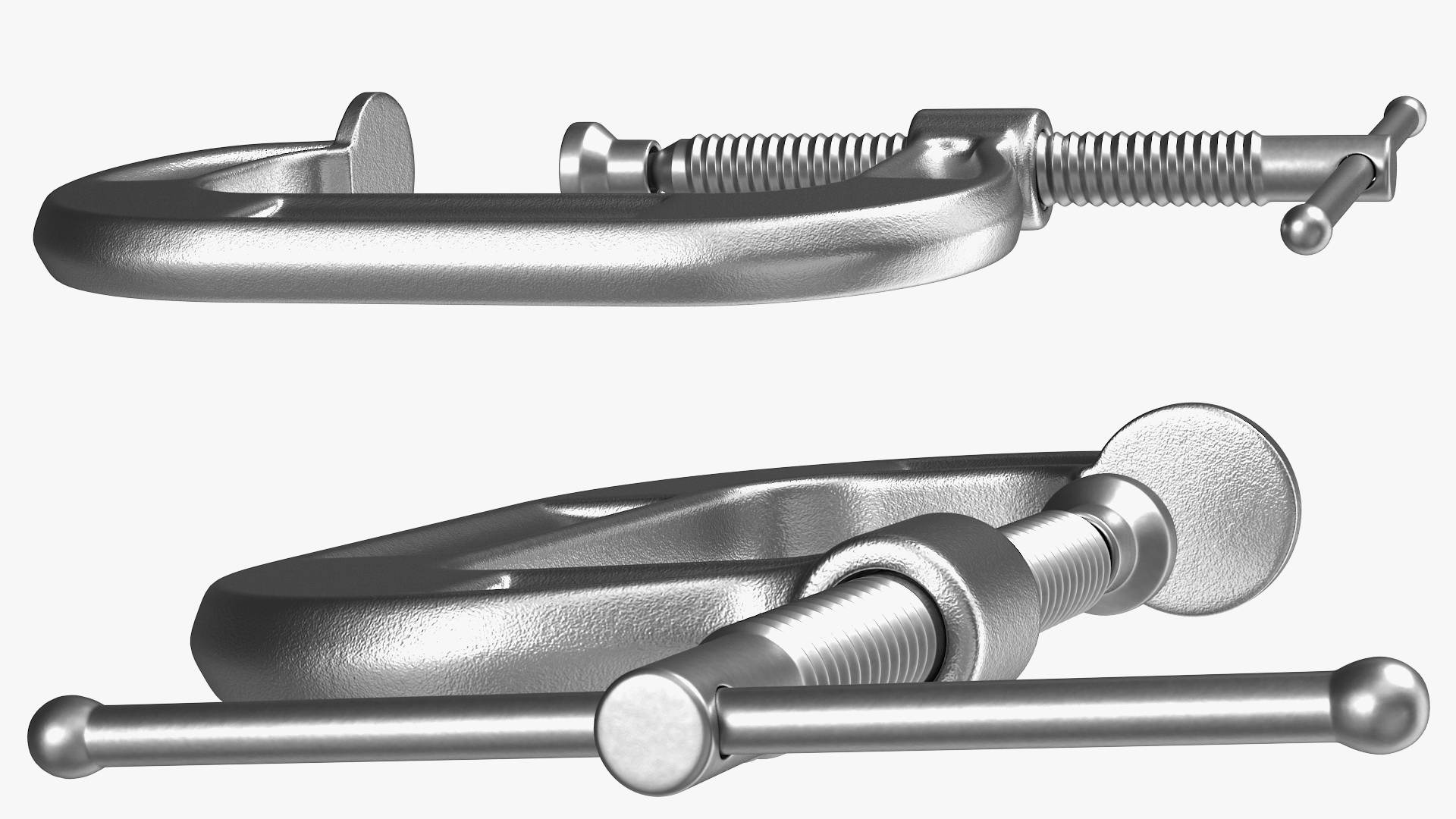3D Stainless Steel C-Clamp model