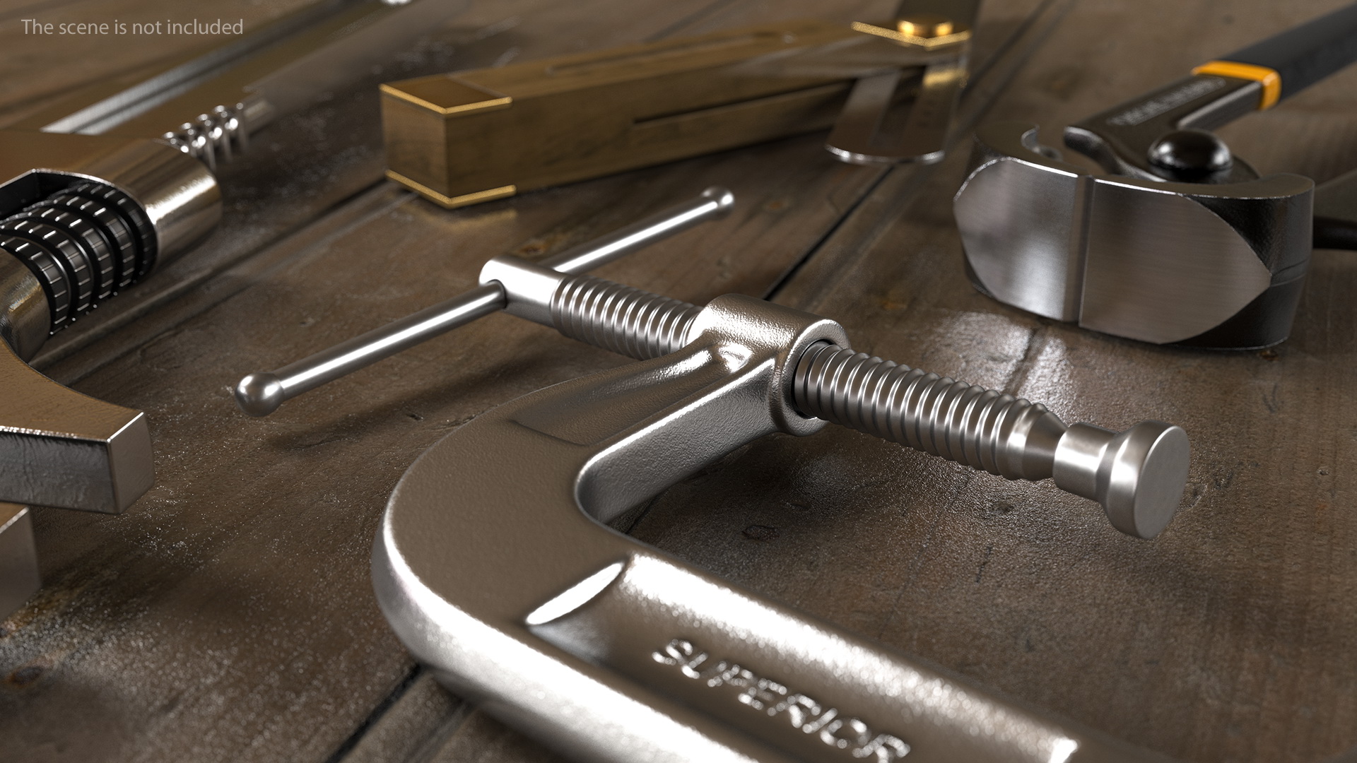 3D Stainless Steel C-Clamp model