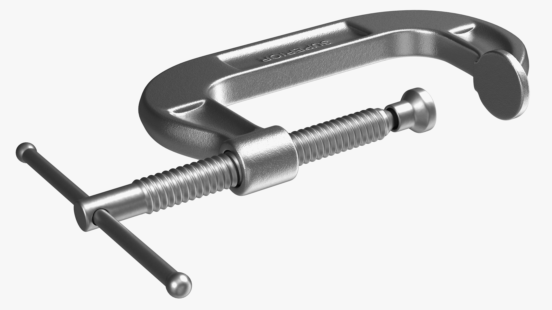 3D Stainless Steel C-Clamp model