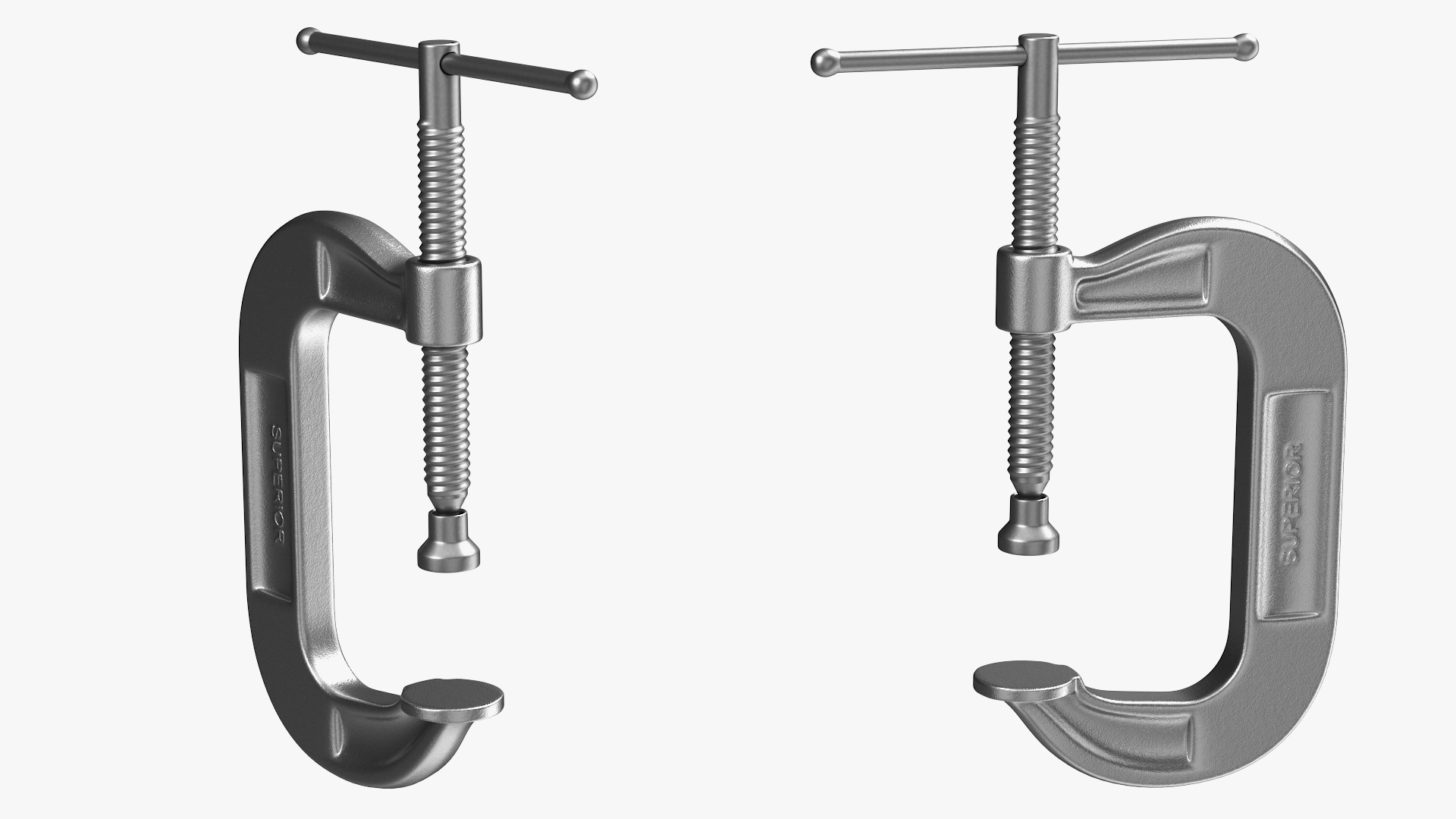 3D Stainless Steel C-Clamp model